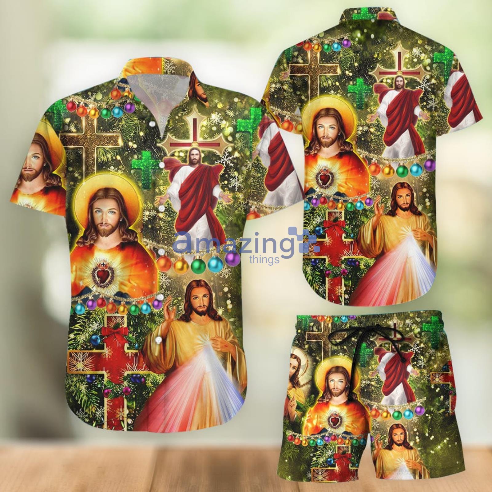 Christian Combo Hawaiian Shirt And Shorts Summer Set Holiday Gift Product Photo 1