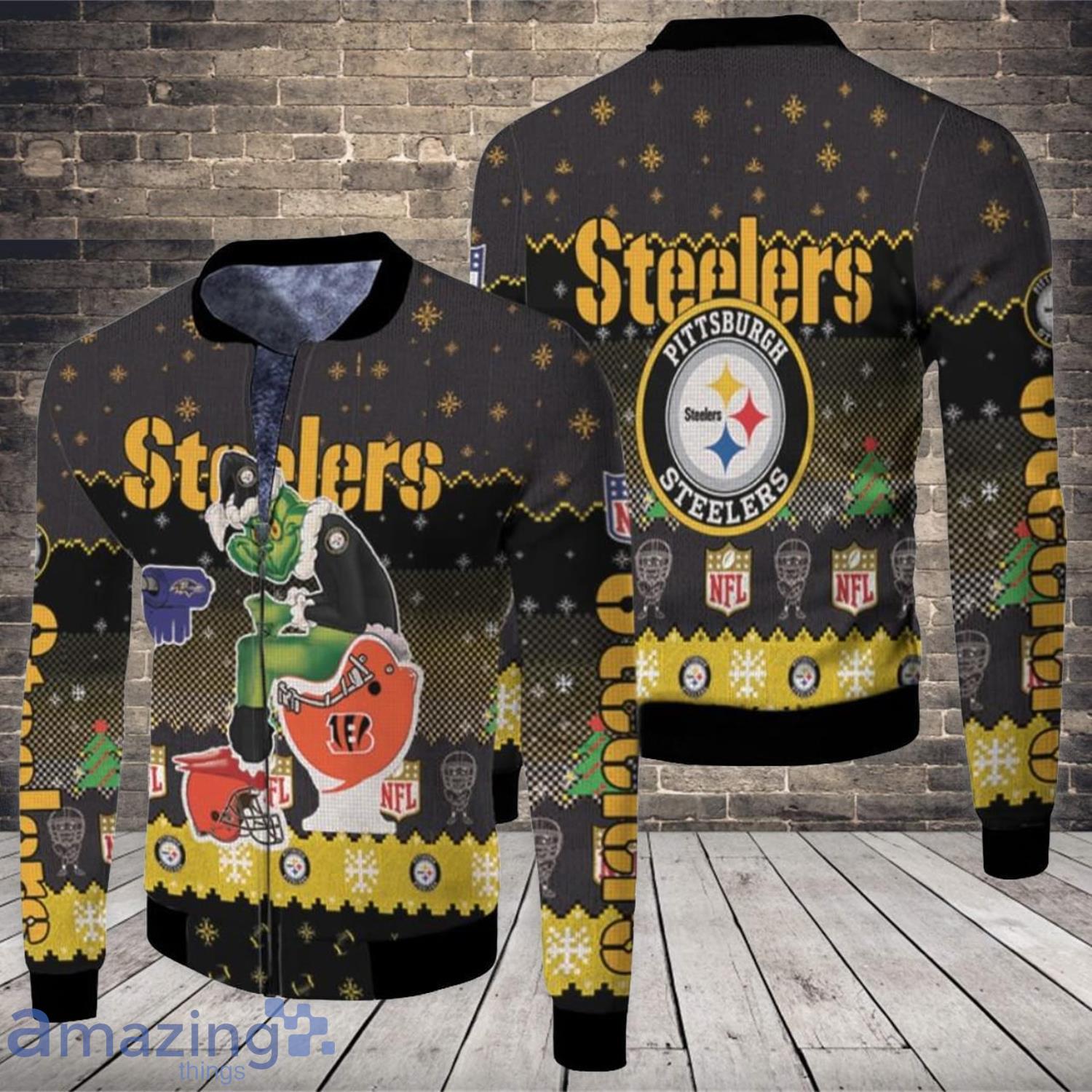 Pittsburgh Steelers Grinch Santa Toilet shirt, hoodie, sweater