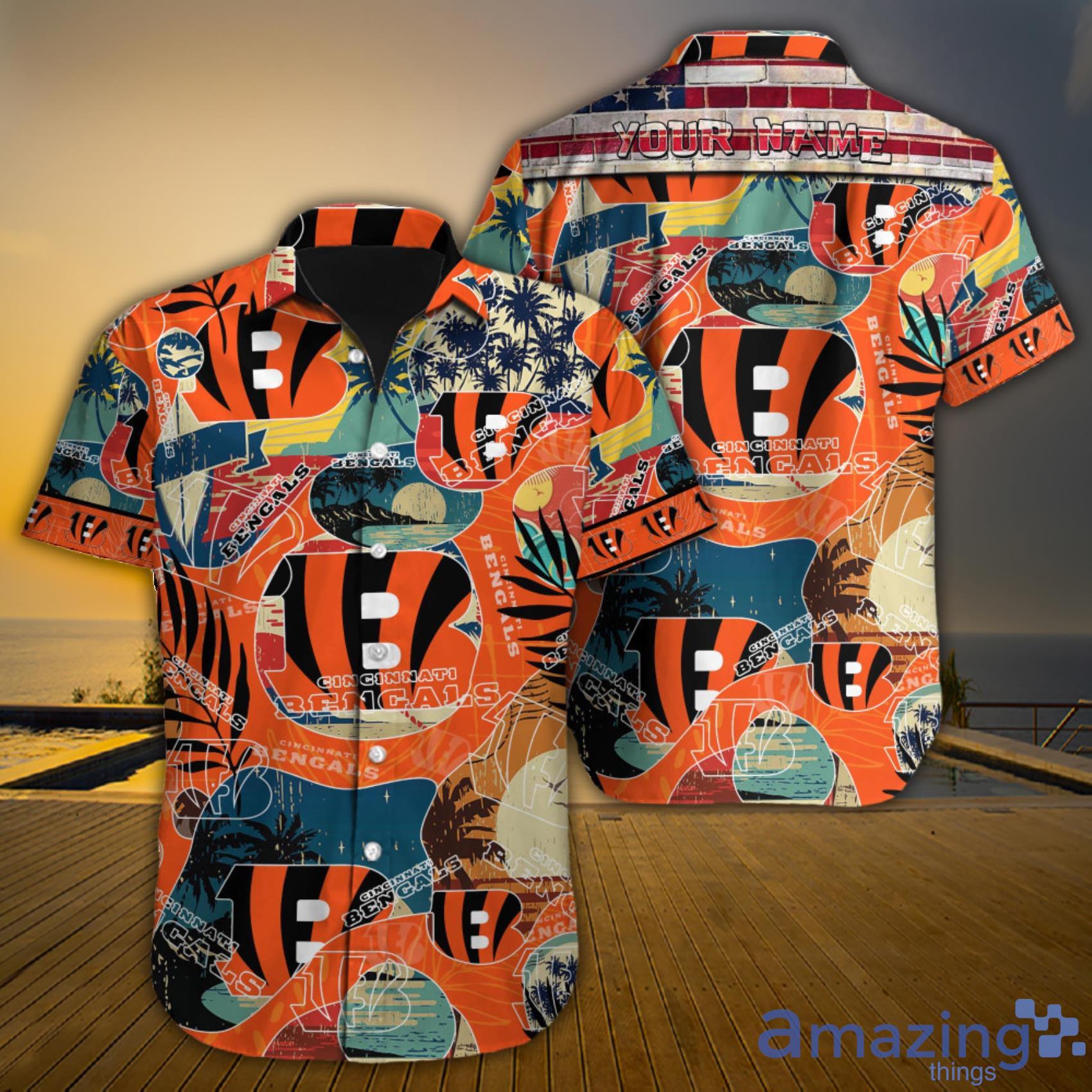 Cincinnati Bengals Custom Name NFL Hawaiian Shirt And Shorts Gift