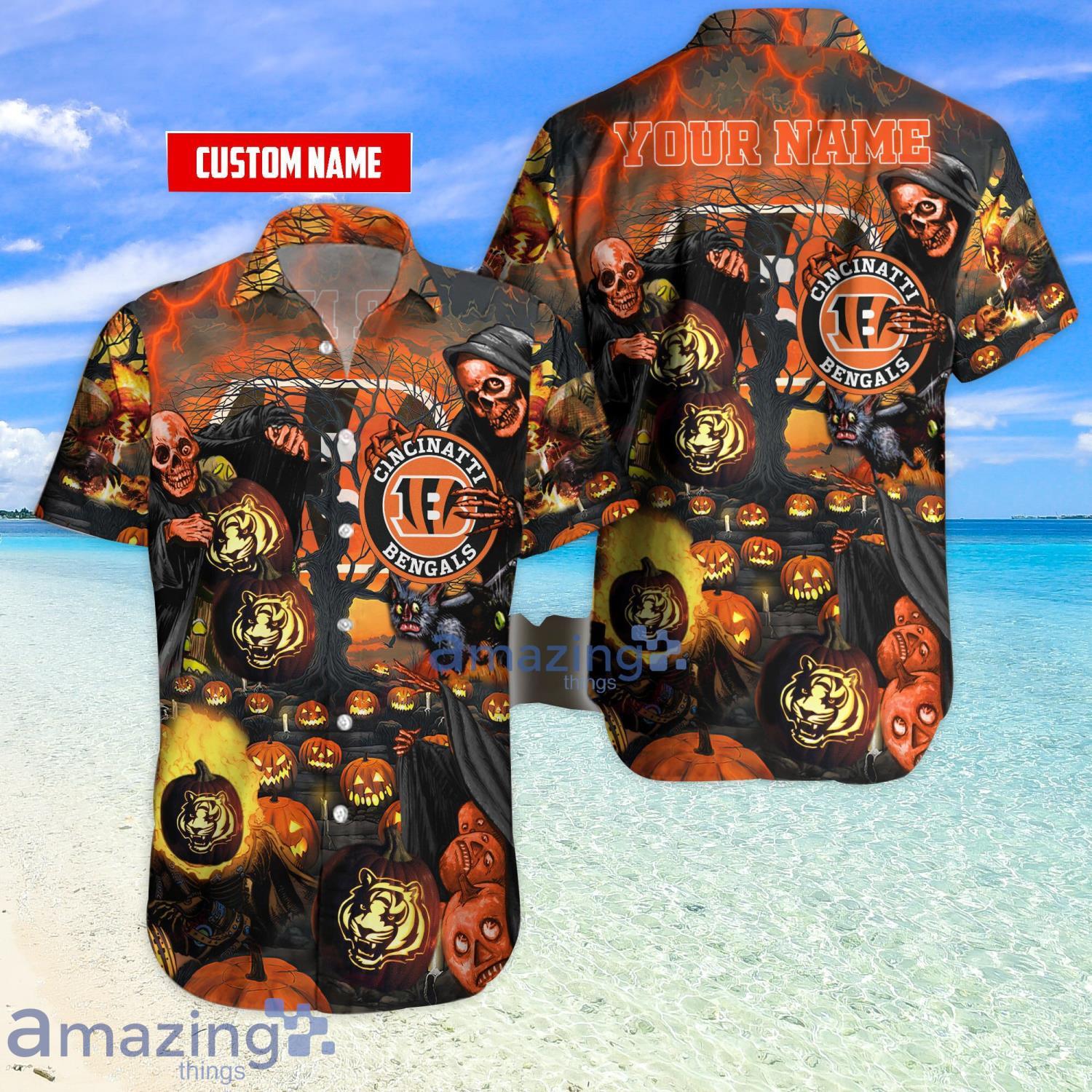 Cincinnati Bengals Custom Name NFL Hawaiian Shirt And Shorts Gift