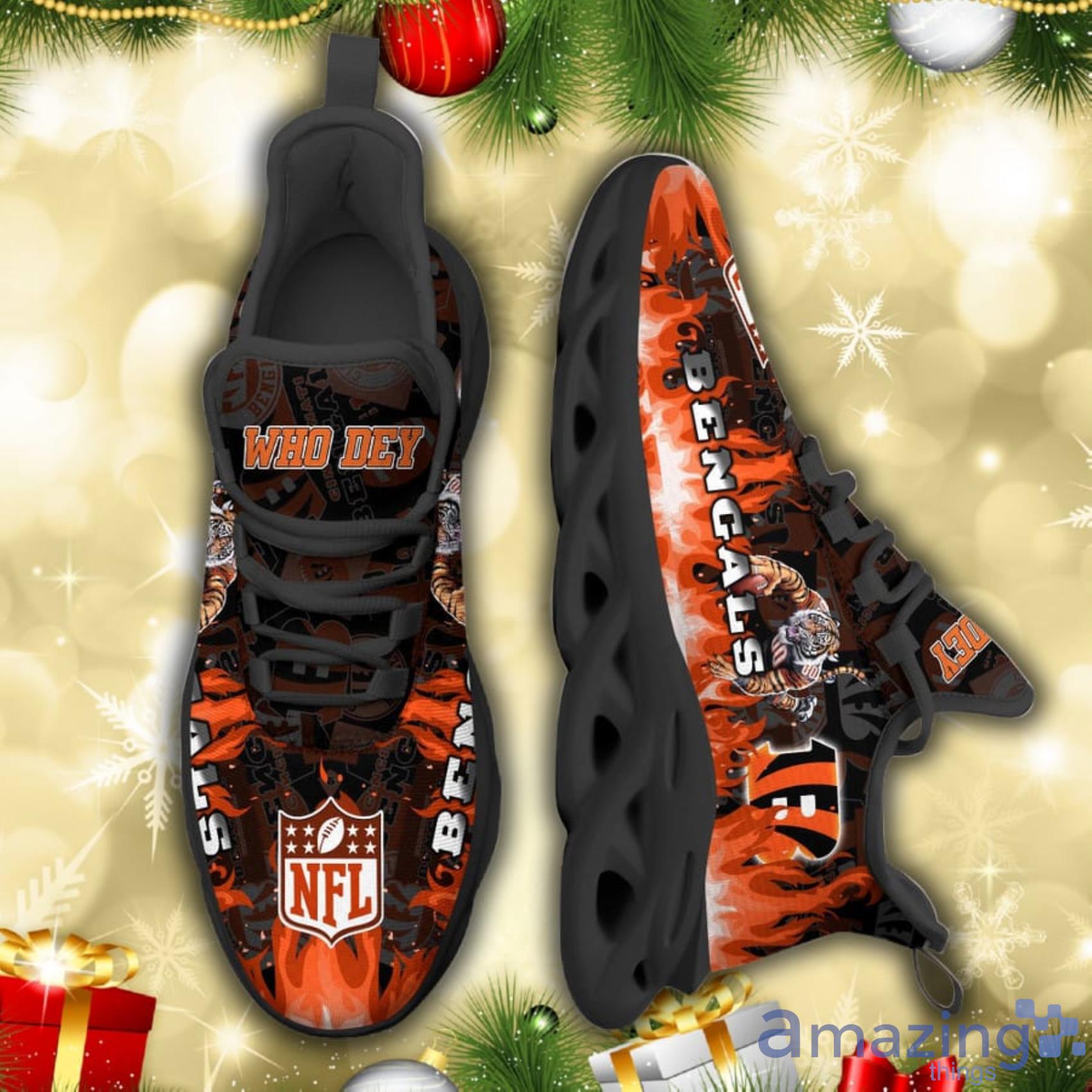 Cincinnati Bengals NFL Fire Flame Pattern Max Soul Shoes Gift For Fans image Cincinnati Bengals NFL Fire Flame Pattern Max Soul Shoes Gift For Fans Product Photo 3