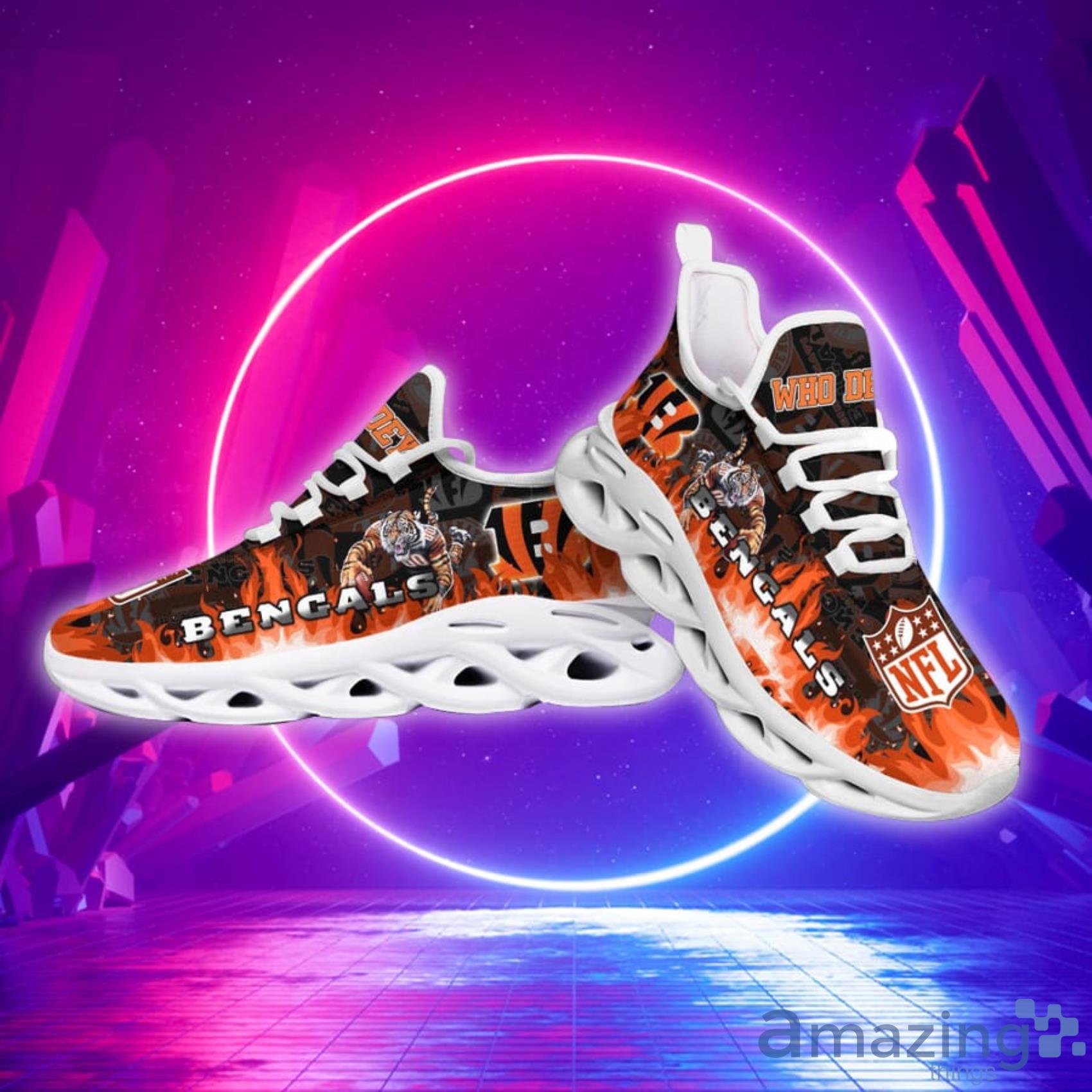 Cincinnati Bengals NFL Fire Flame Pattern Max Soul Shoes Gift For Fans image Cincinnati Bengals NFL Fire Flame Pattern Max Soul Shoes Gift For Fans Product Photo 4
