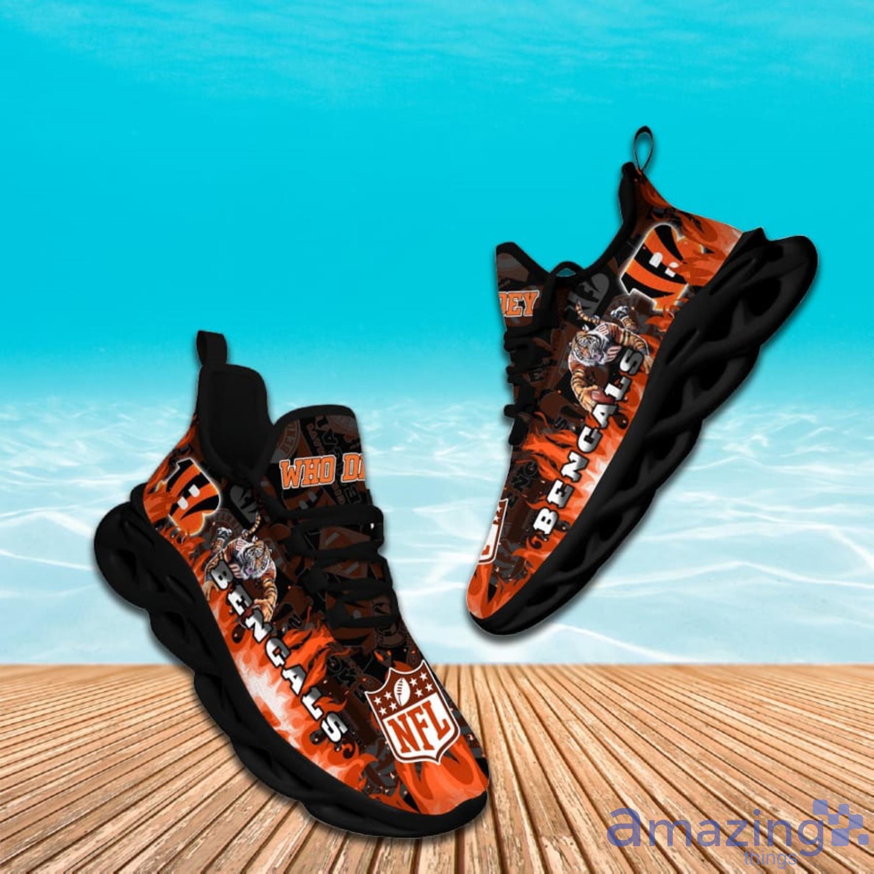 Cincinnati Bengals NFL Fire Flame Pattern Max Soul Shoes Gift For Fans Product Photo 1 Cincinnati Bengals NFL Fire Flame Pattern Max Soul Shoes Gift For Fans Product Photo 1