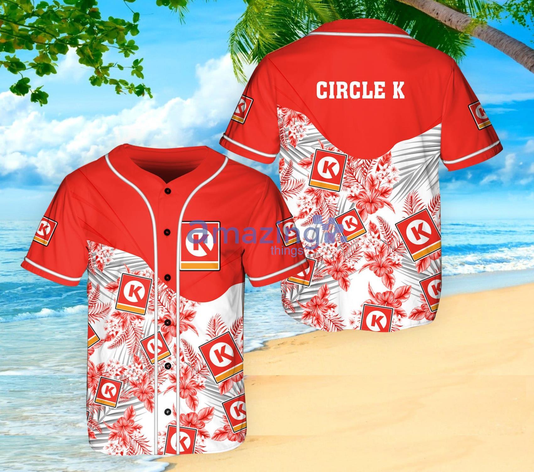 Circle K Flower Print Summer Gift Baseball Jersey Shirt Product Photo 1