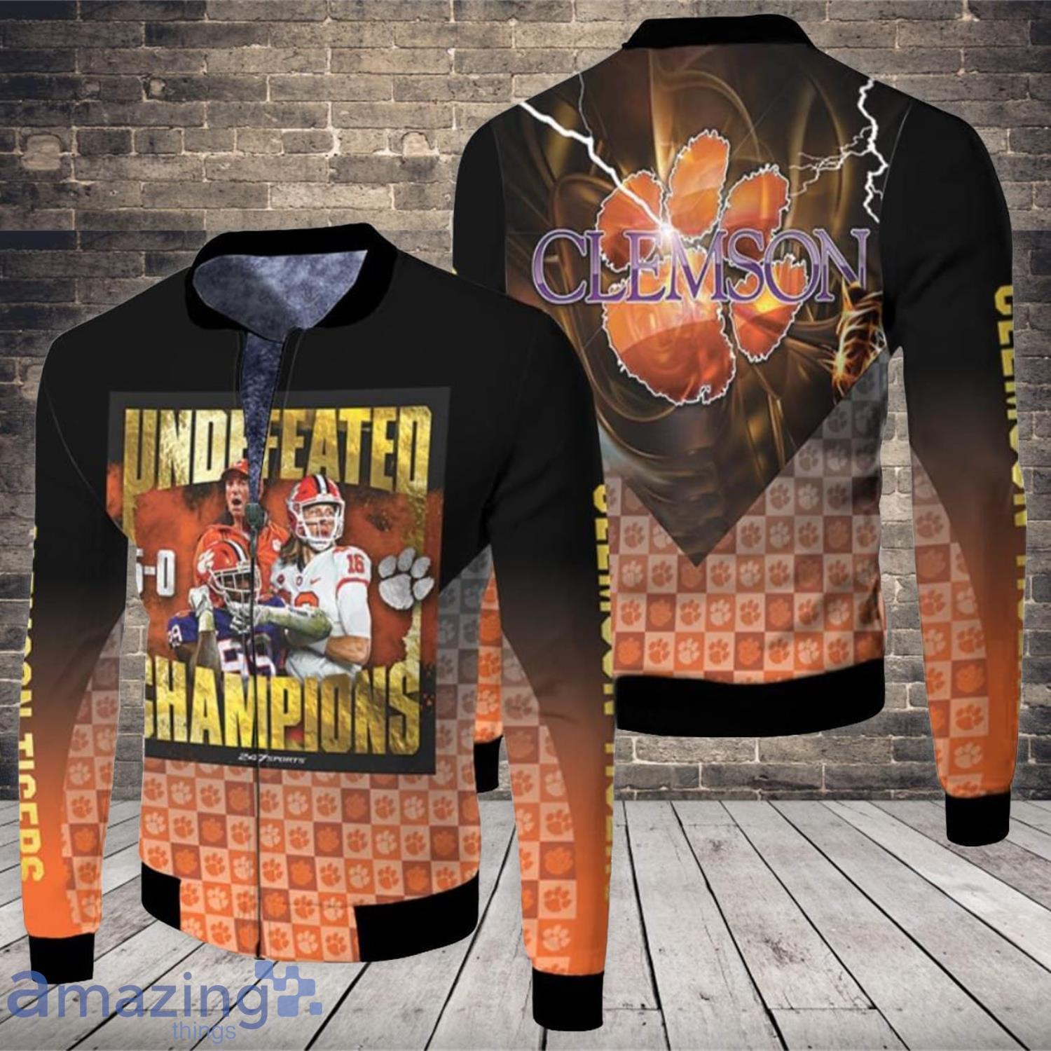 Clemson Tigers 2021 NCAA Undefeated Champions NFL Legends Gift For Clemson Fans All Over printed 3D Fleece Bomber Jacket Product Photo 1