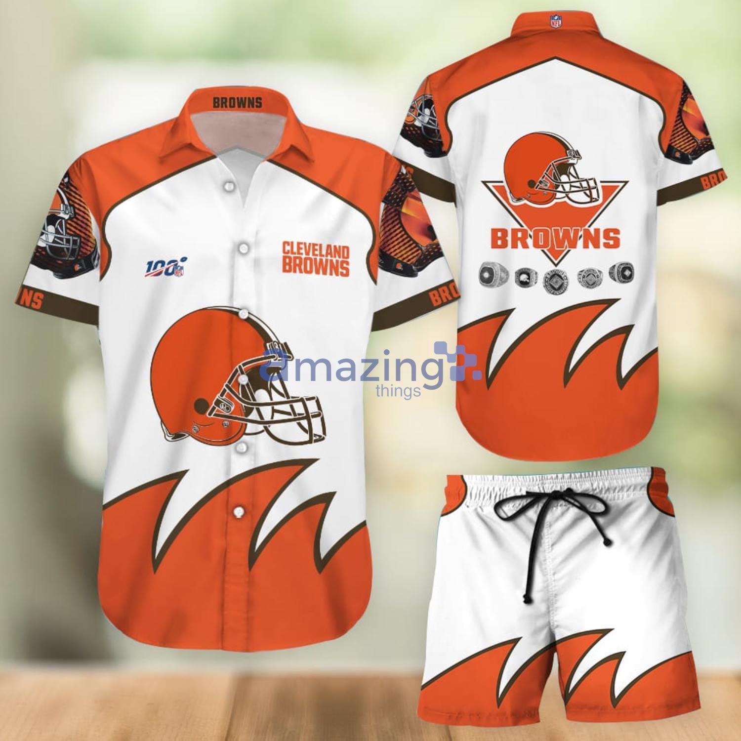 Cleveland Browns Aloha Combo Hawaiian Shirt And Shorts Gift For Summer Vacation Product Photo 1