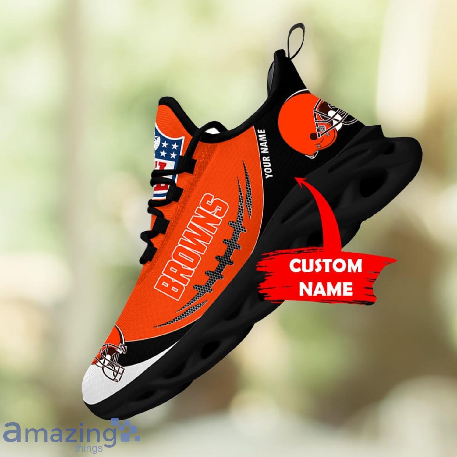 Custom Name Cleveland Browns NFL Running Sneakers Men And Women Max Soul  Shoes