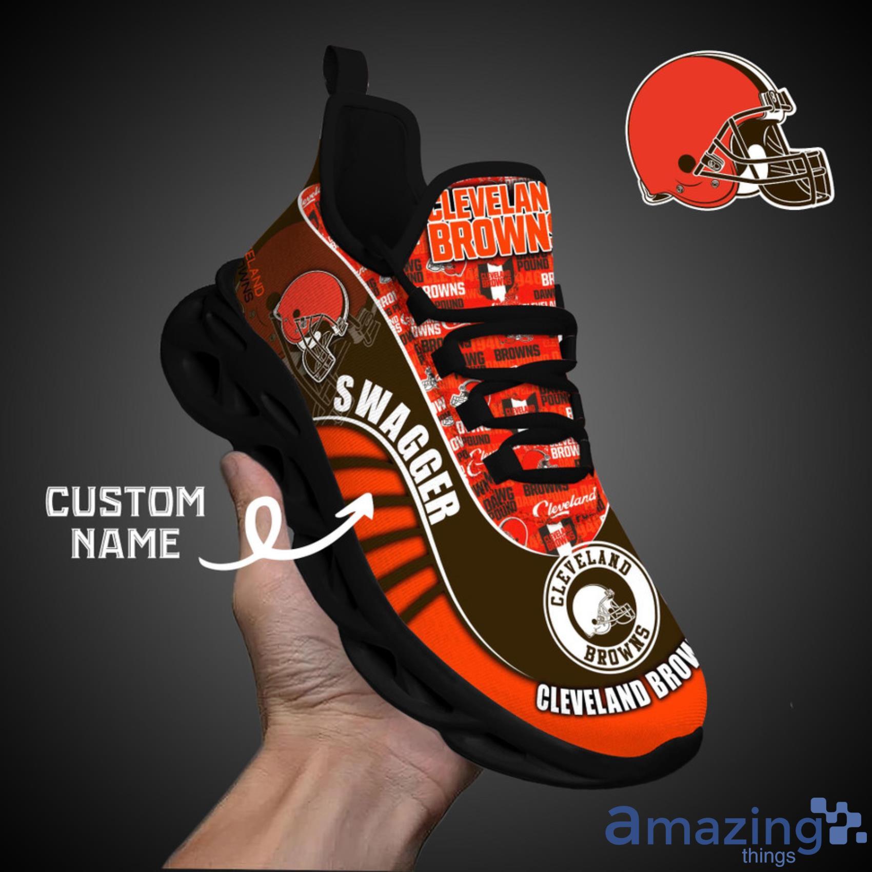 Cleveland Browns NFL Custom Name Angle Wings Max Soul Shoes For Men Women