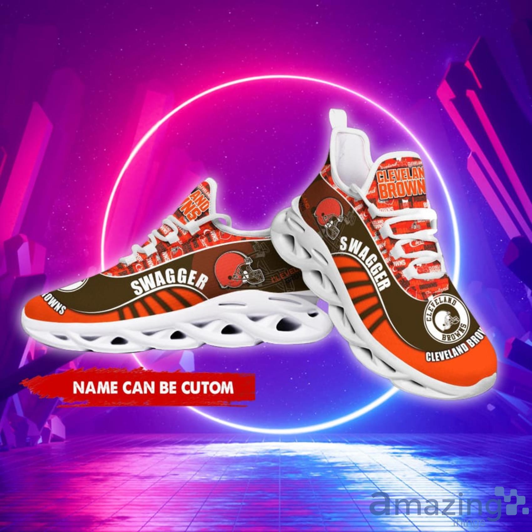 Cleveland Browns NFL Fire Ball Full Print AOP Print Max Soul Shoes