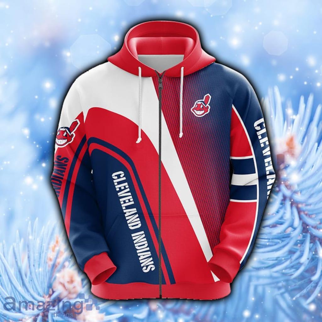 Cleveland Indians MLB Red Unisex Hoodie, Zip Hoodie 3D All Over Print - 1