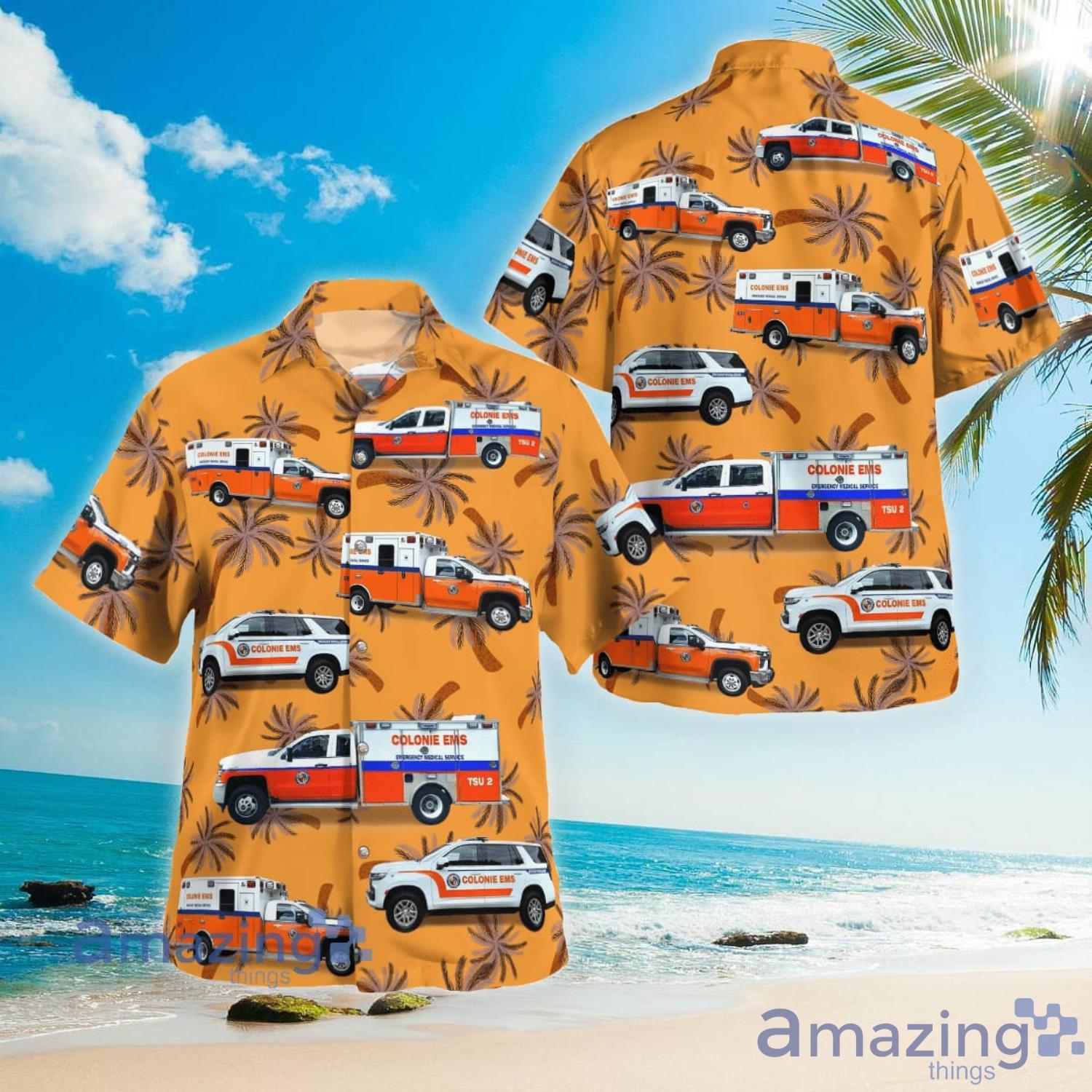 Colonie EMS Department Aloha Short Sleeve Hawaiian Shirt Summer Gift Product Photo 1
