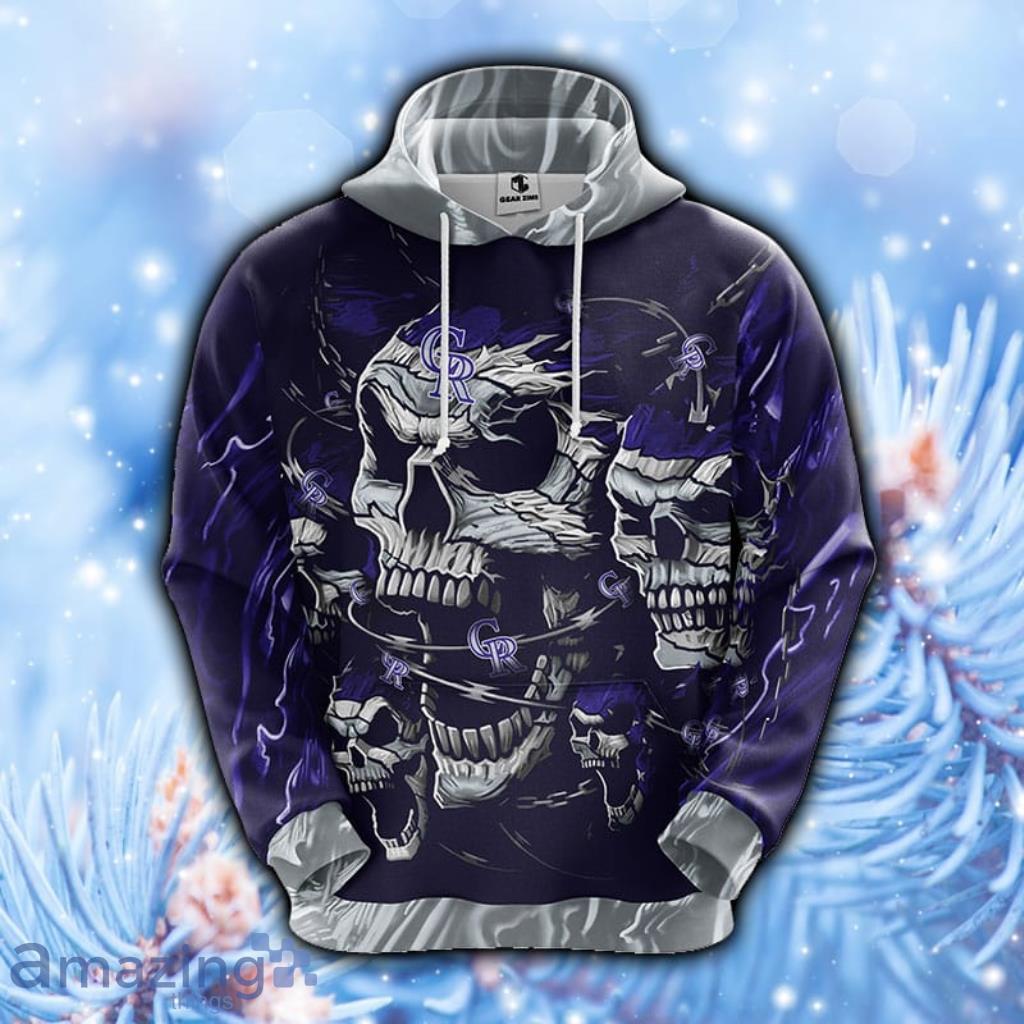 Colorado Rockies MLB Skull Funny Hoodie, Zip Hoodie 3D All Over Print - 1