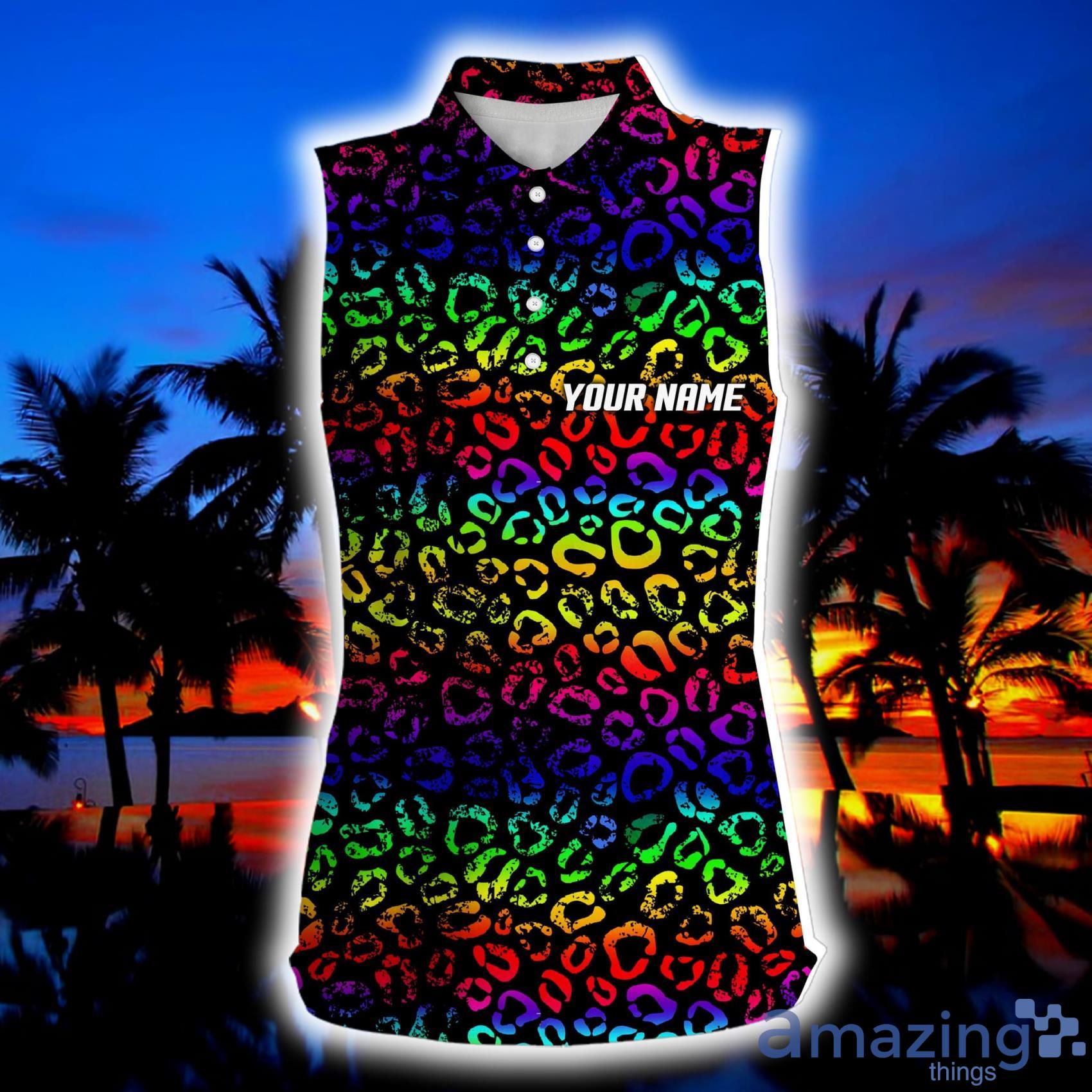 Colorful Neon Rainbow Leopard Golf Shirt Gift For Golf Lovers Womens Sleeveless Polo Shirt Product Photo 1 Colorful Neon Rainbow Leopard Golf Shirt Gift For Golf Lovers Womens Sleeveless Polo Shirt Product Photo 1