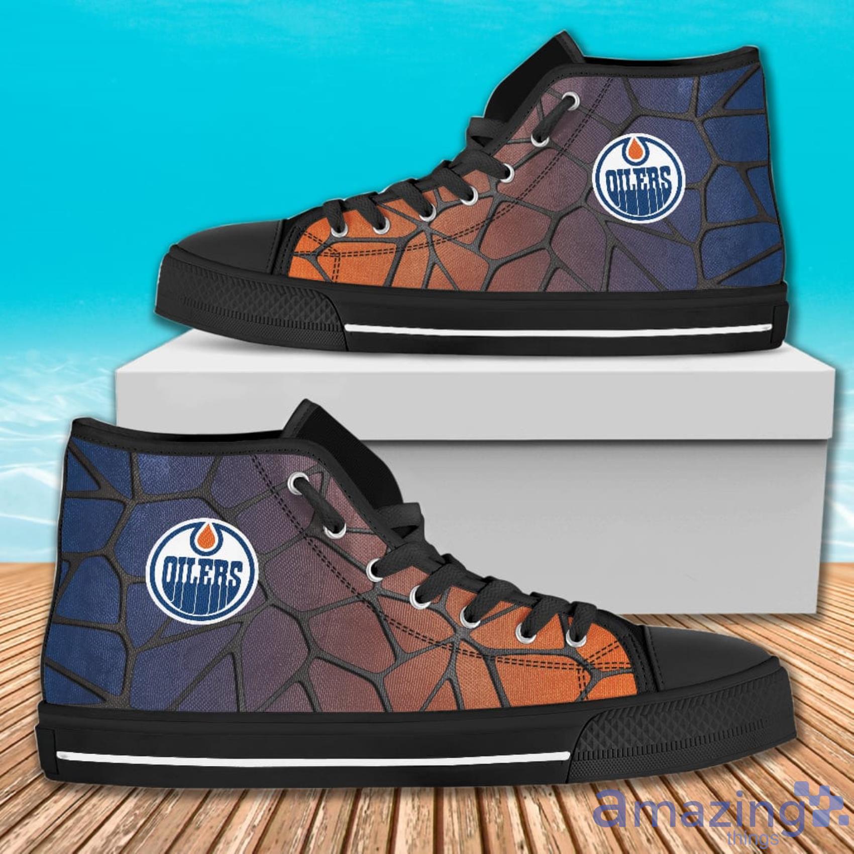 Colors Air Cushion Edmonton Oilers Gradient AOP High Top Shoes For Men And Women Product Photo 1