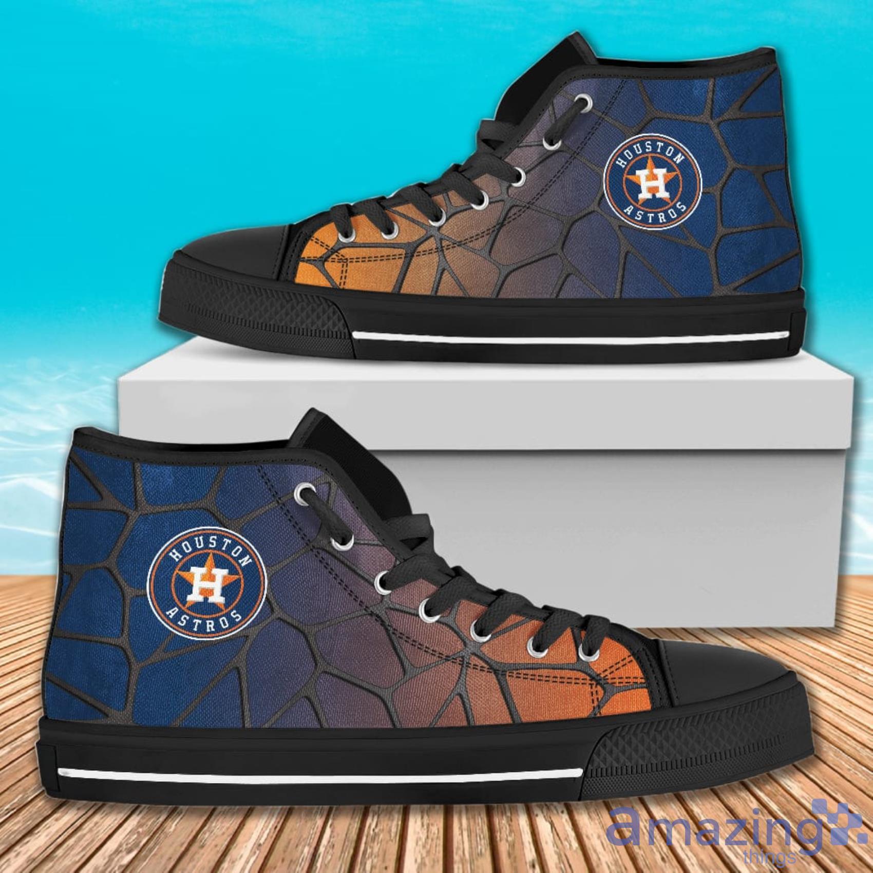 Colors Air Cushion Houston Astros Gradient AOP High Top Shoes For Men And Women Product Photo 1