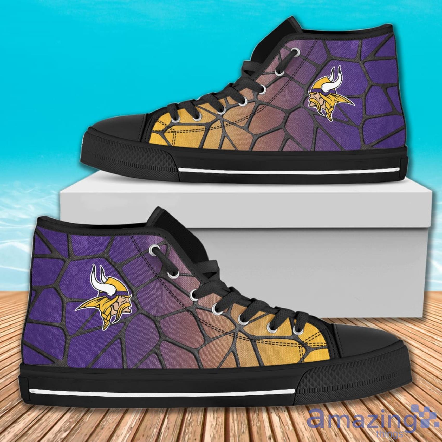 Colors Air Cushion Minnesota Vikings Gradient AOP High Top Shoes For Men And Women Product Photo 1