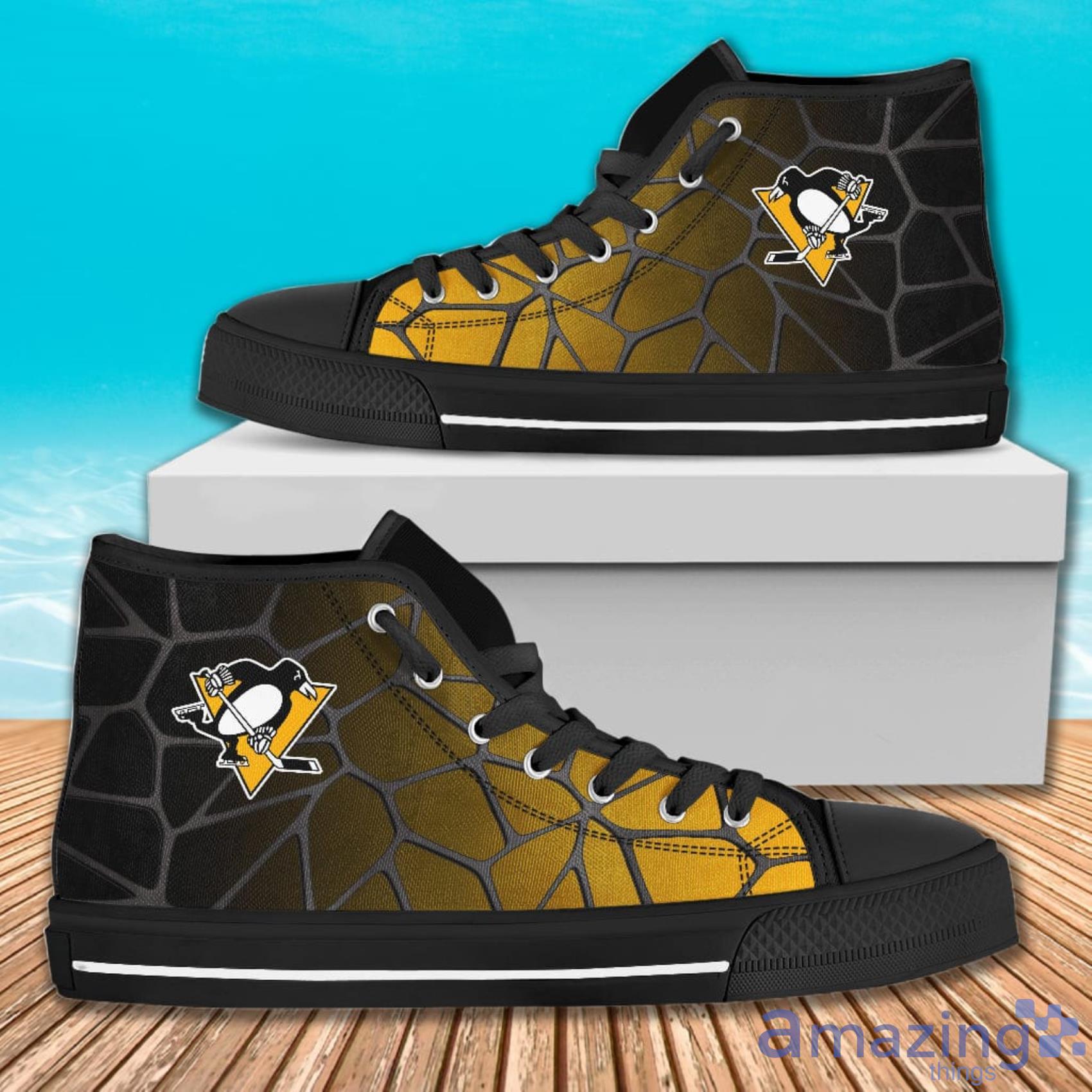 Colors Air Cushion Pittsburgh Penguins Gradient AOP High Top Shoes For Men And Women Product Photo 1