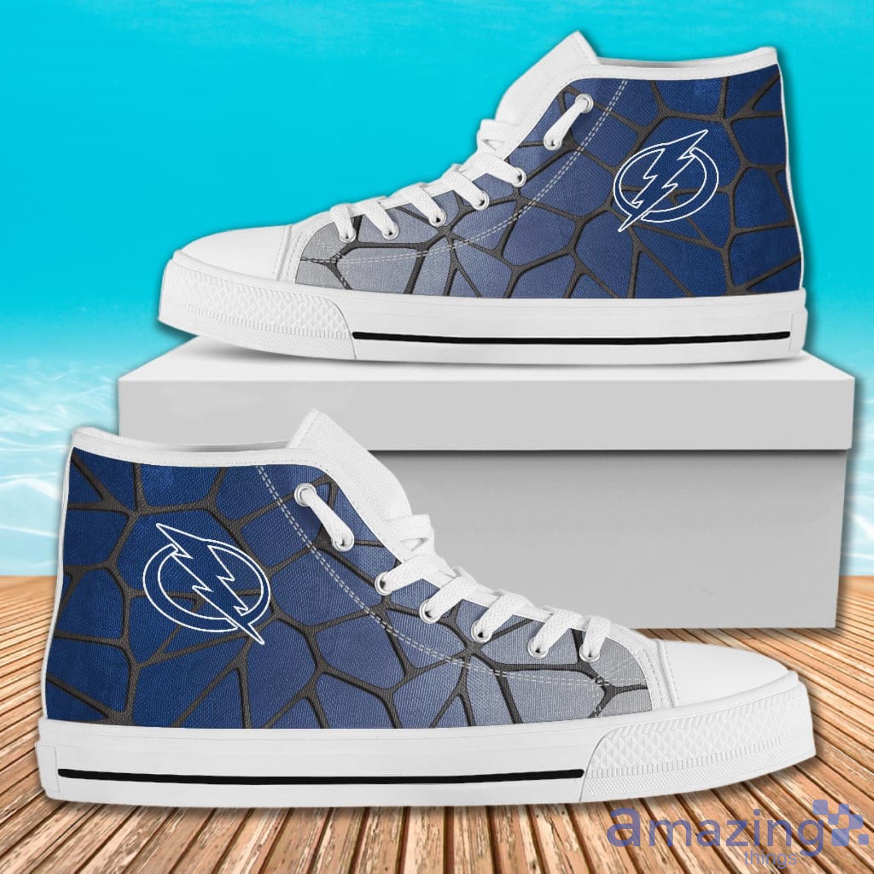 Colors Air Cushion Tampa Bay Lightning Gradient AOP High Top Shoes For Men And Women image Colors Air Cushion Tampa Bay Lightning Gradient AOP High Top Shoes For Men And Women Product Photo 2