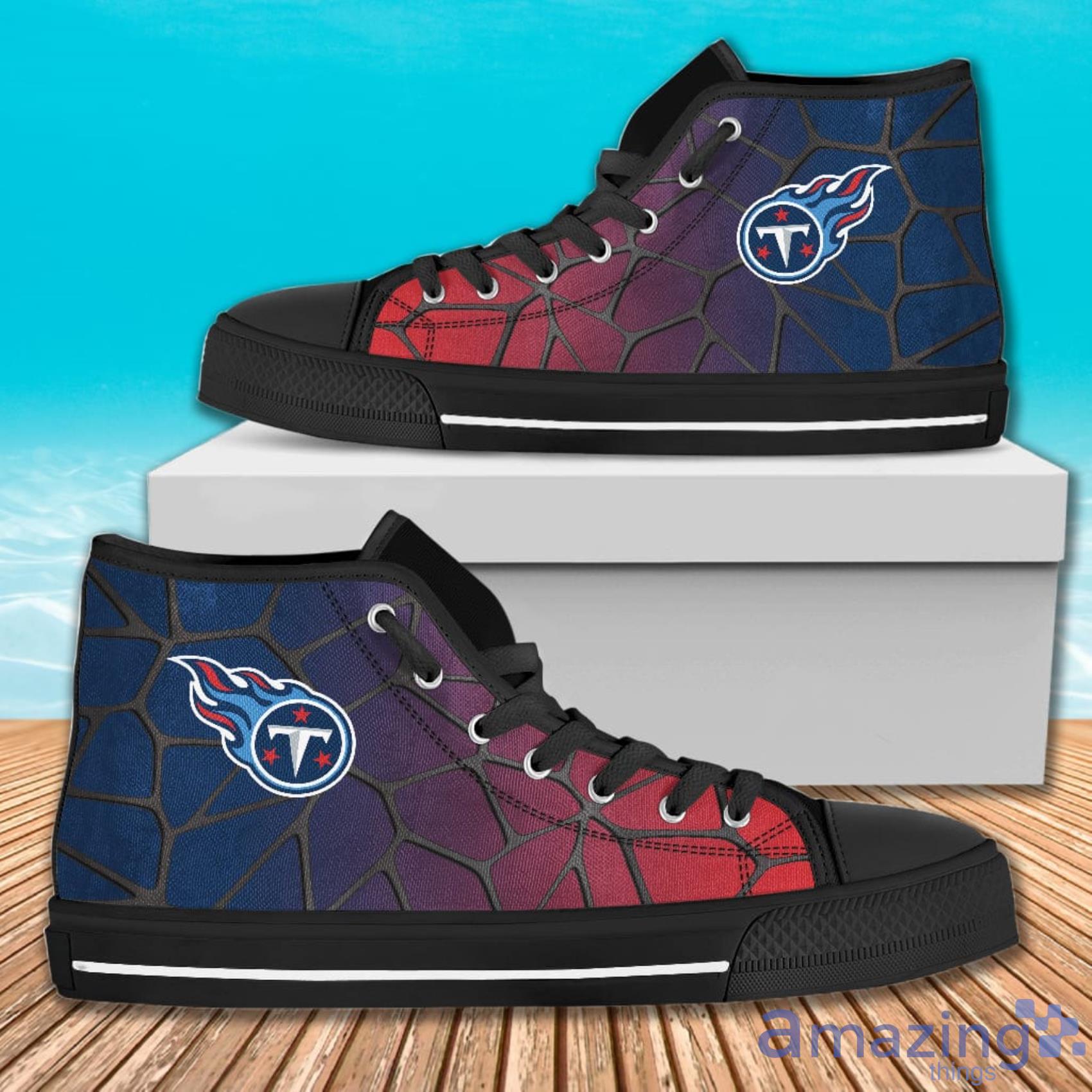 Colors Air Cushion Tennessee Titans Gradient AOP High Top Shoes For Men And Women Product Photo 1