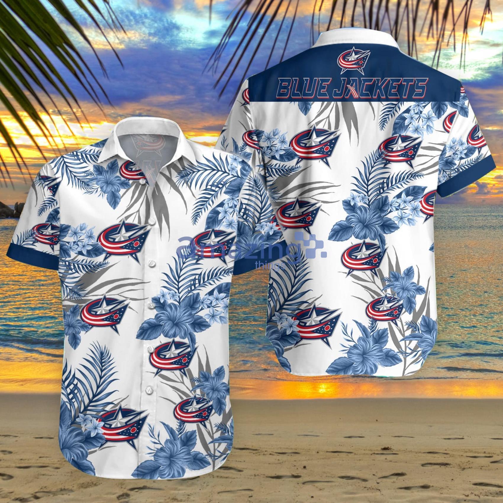 Columbus Blue Jackets Aloha Hawaiian Shirt Summer Gift Product Photo 1