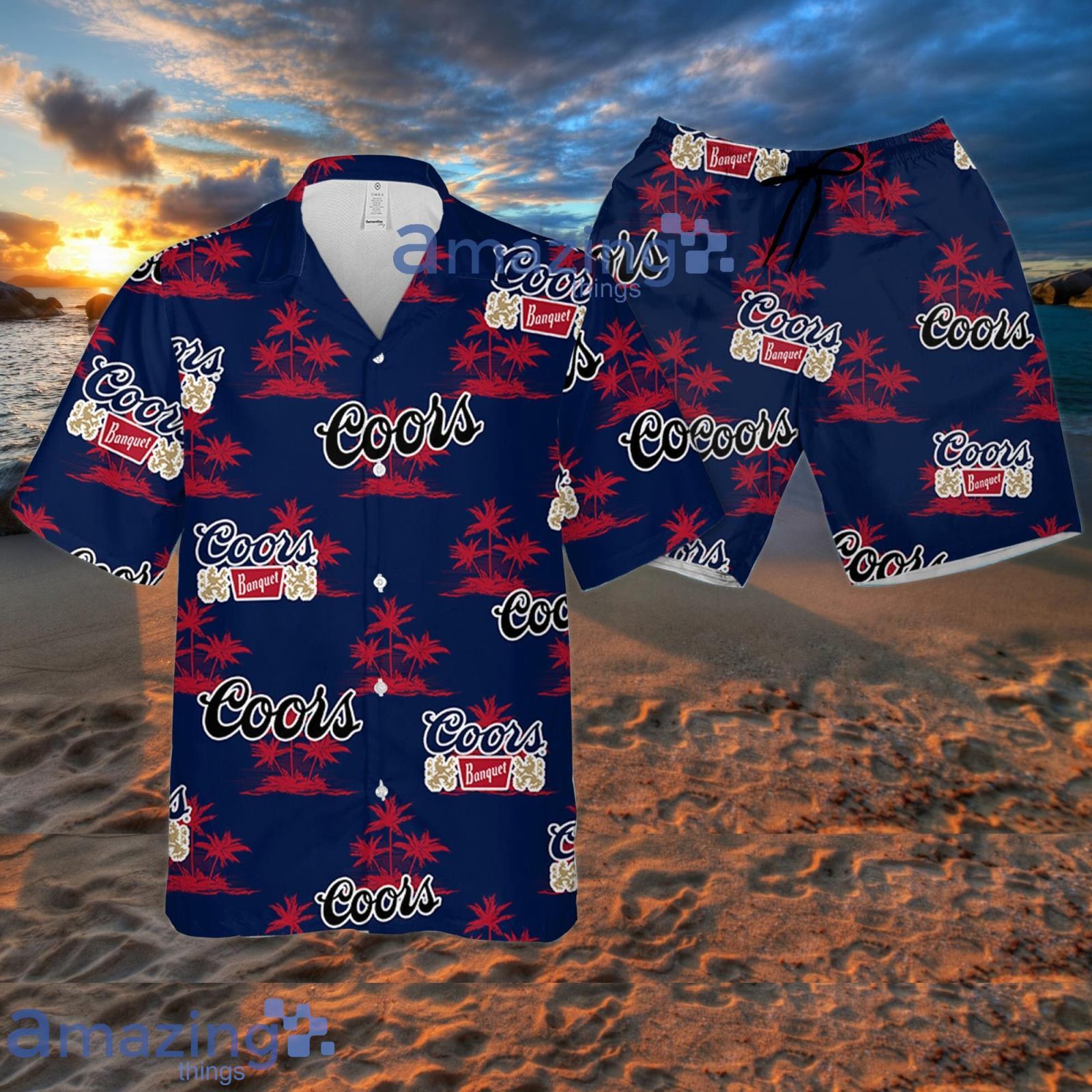 Coors Banquet Coconut Island Pattern Hawaiian Shirt Summer Gift For Beer Lover Product Photo 1
