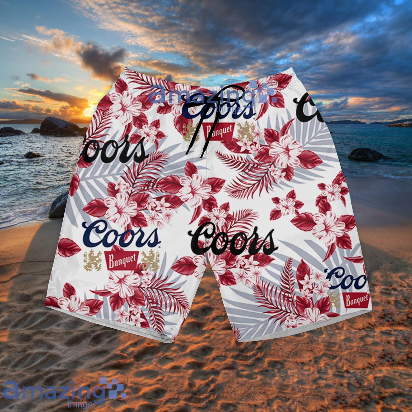 Coors Light Sea Island Pattern Hawaiian Shirt Summer Gift For Beer Lover