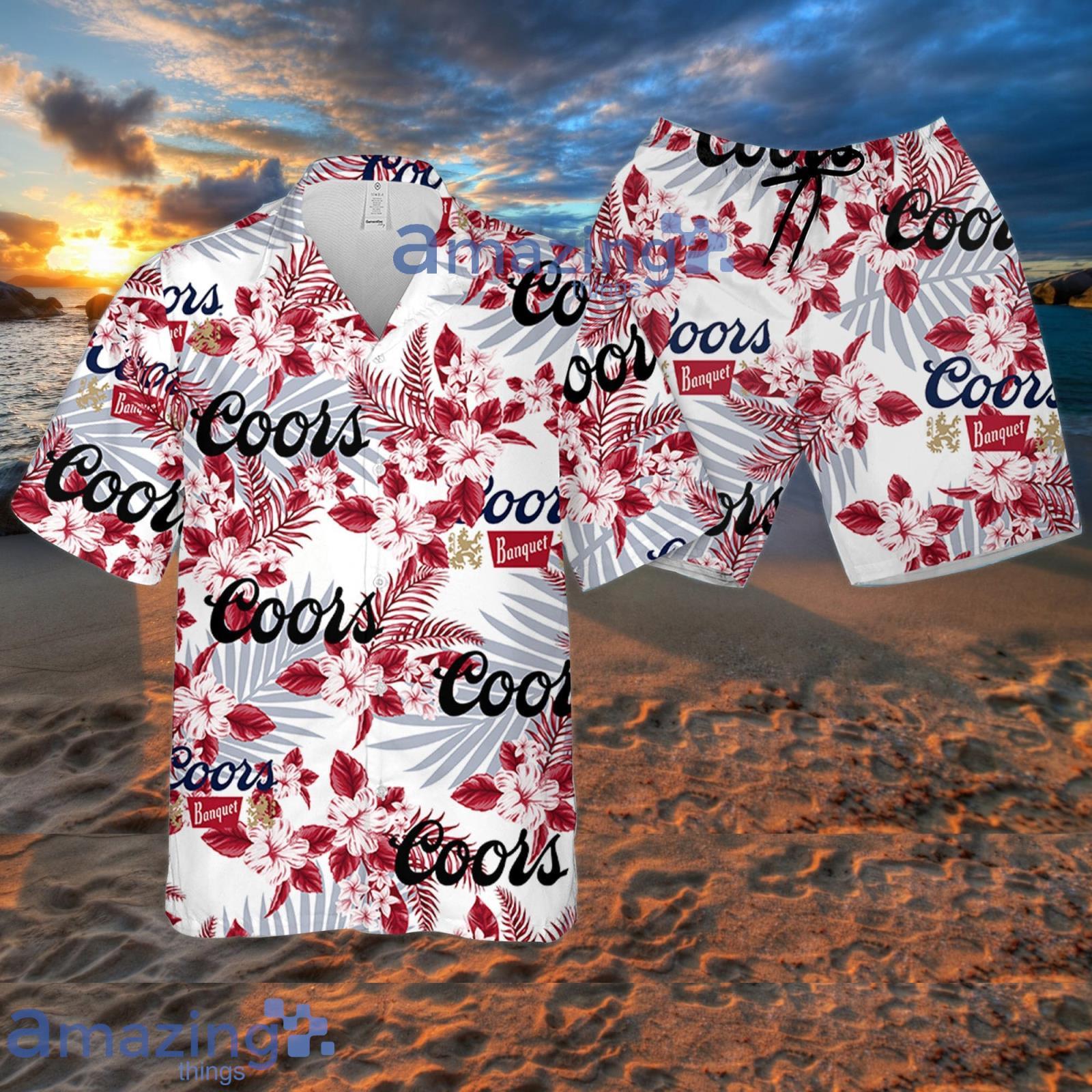 Coors Light Sea Island Pattern Hawaiian Shirt Summer Gift For Beer Lover