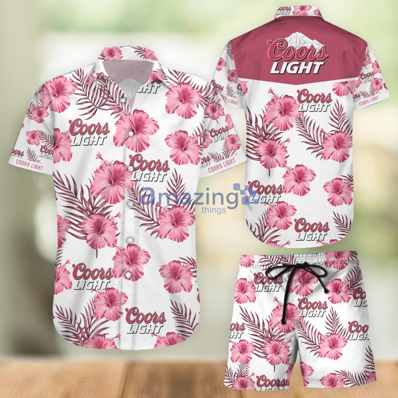 Coors Light Aloha Combo Hawaiian Shirt And Shorts Gift For Summer Vacation Product Photo 1