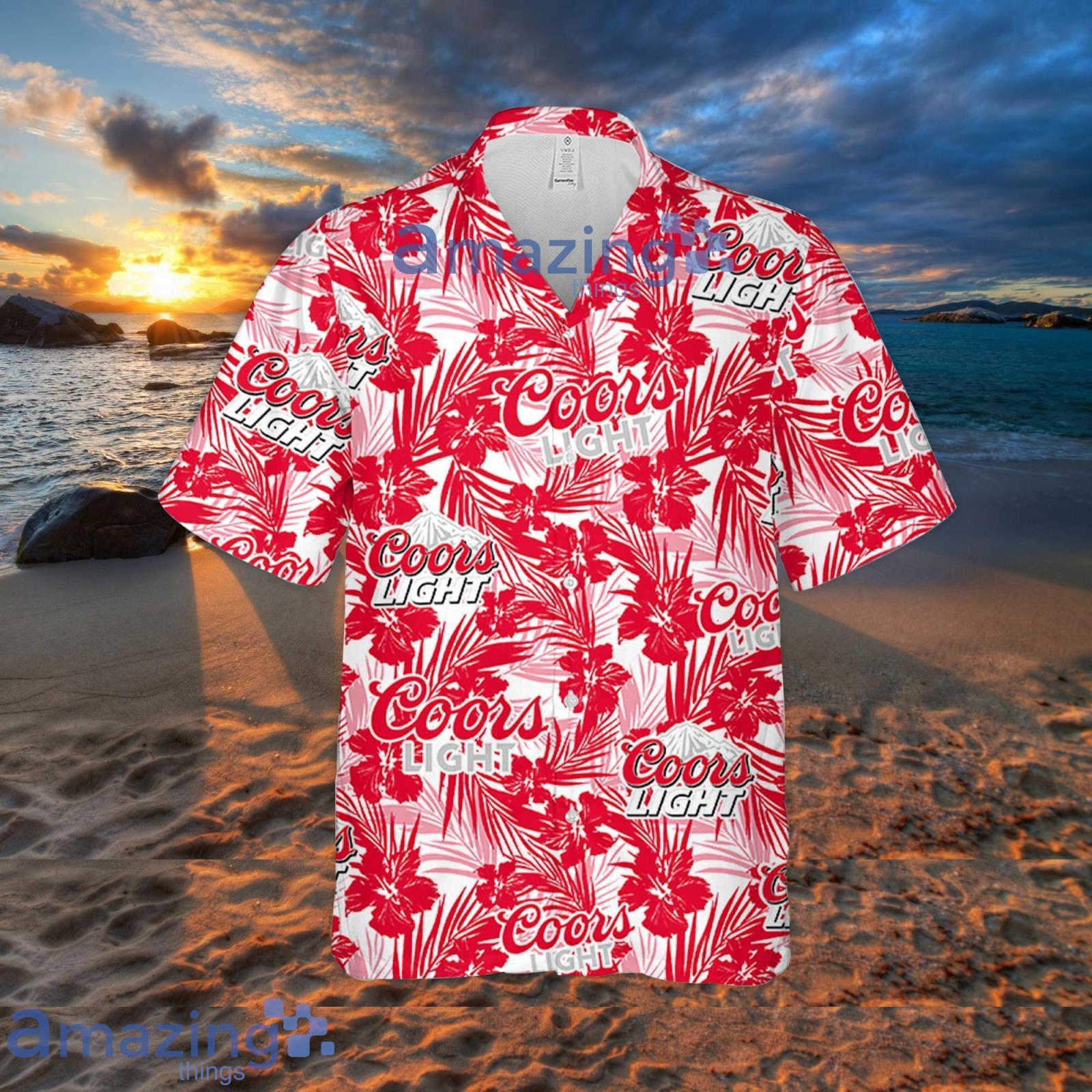 Coors Light Sea Island Pattern Hawaiian Shirt Summer Gift For Beer Lover