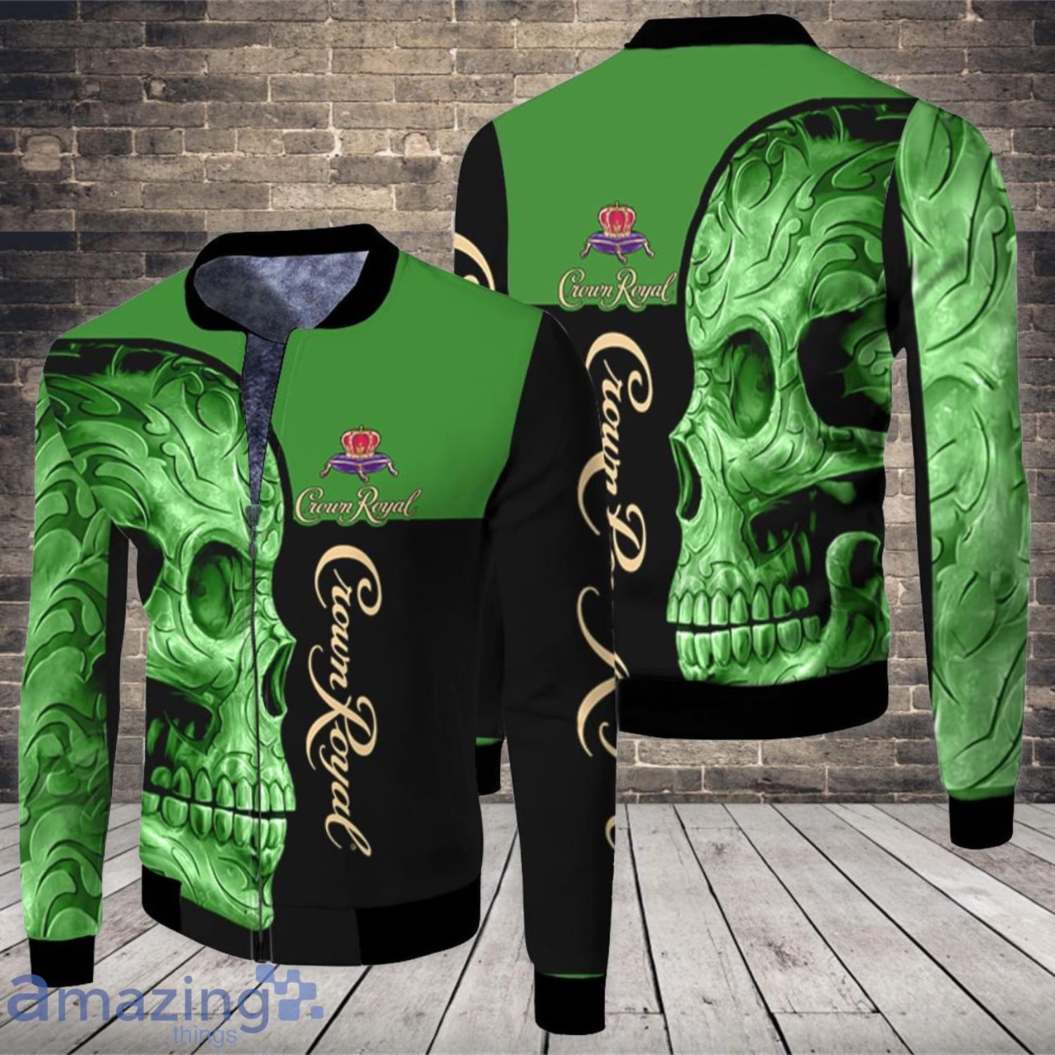Crown Royal Skull 3D Printed 3D All Over Printed Fleece Bomber Jacket Product Photo 1