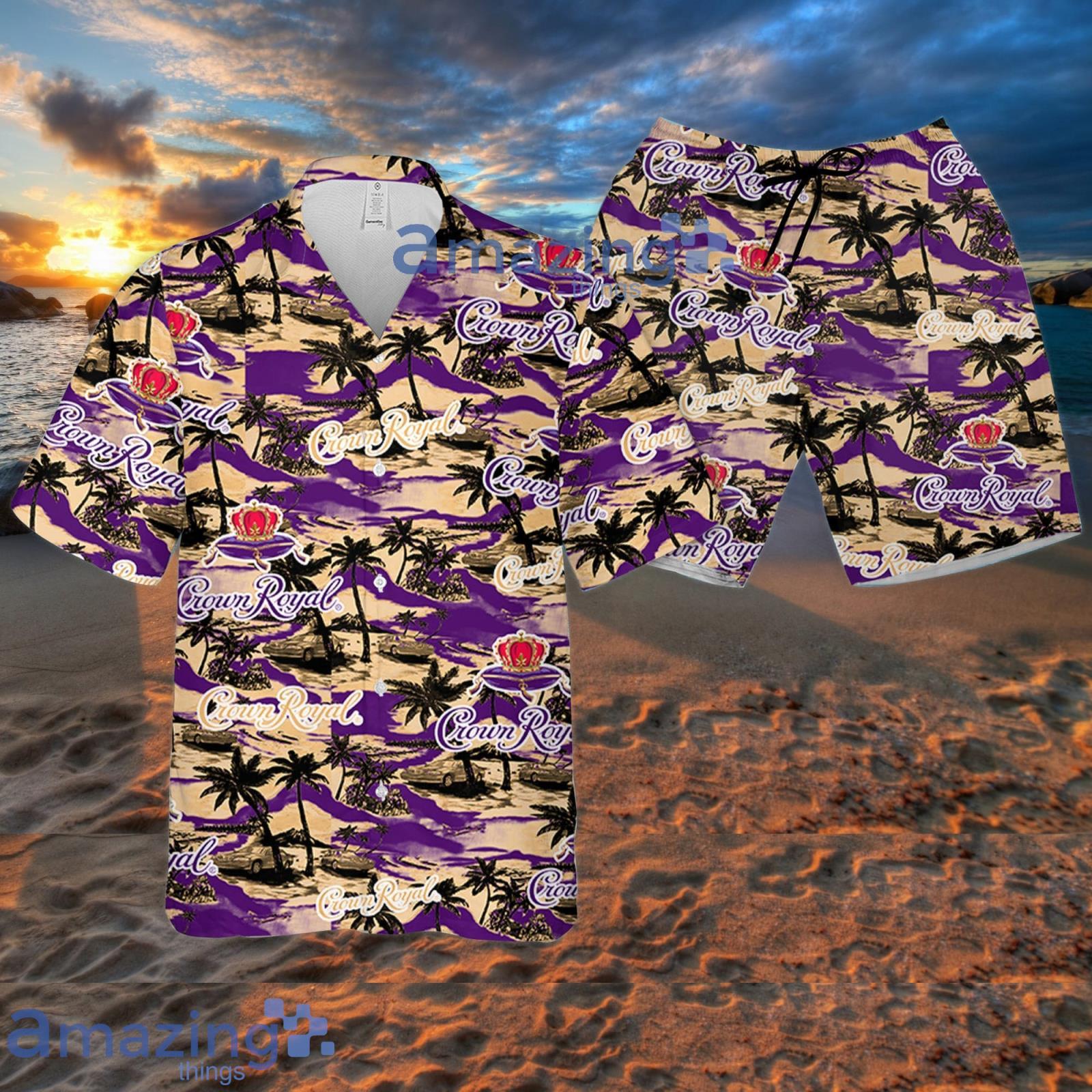 Crown Royal Whiskey Sea Island Pattern Hawaiian Shirt Summer Gift For Beer Lover Product Photo 1