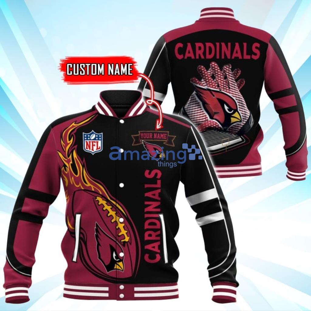 Custom Name Arizona Cardinals NFL Teams Baseball Jacket - Custom Name Arizona Cardinals NFL Teams Baseball Jacket