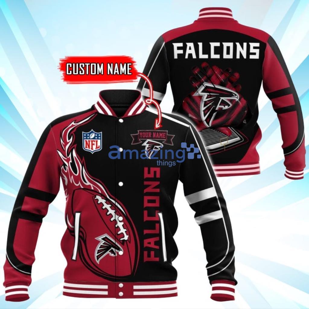 Custom Name Atlanta Falcons NFL Teams Baseball Jacket - Custom Name Atlanta Falcons NFL Teams Baseball Jacket