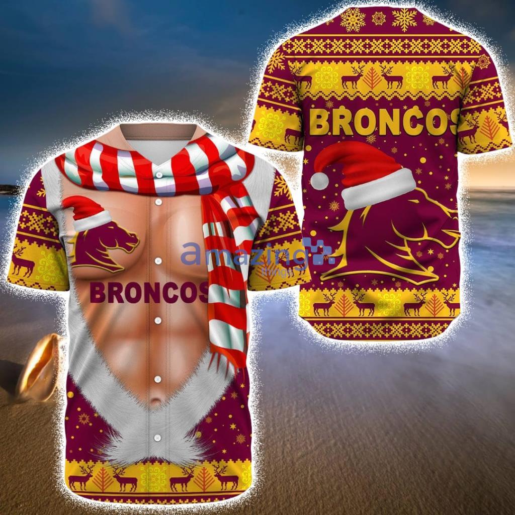 Custom Name Brisbane Broncos Christmas Six Pack Style Maroon