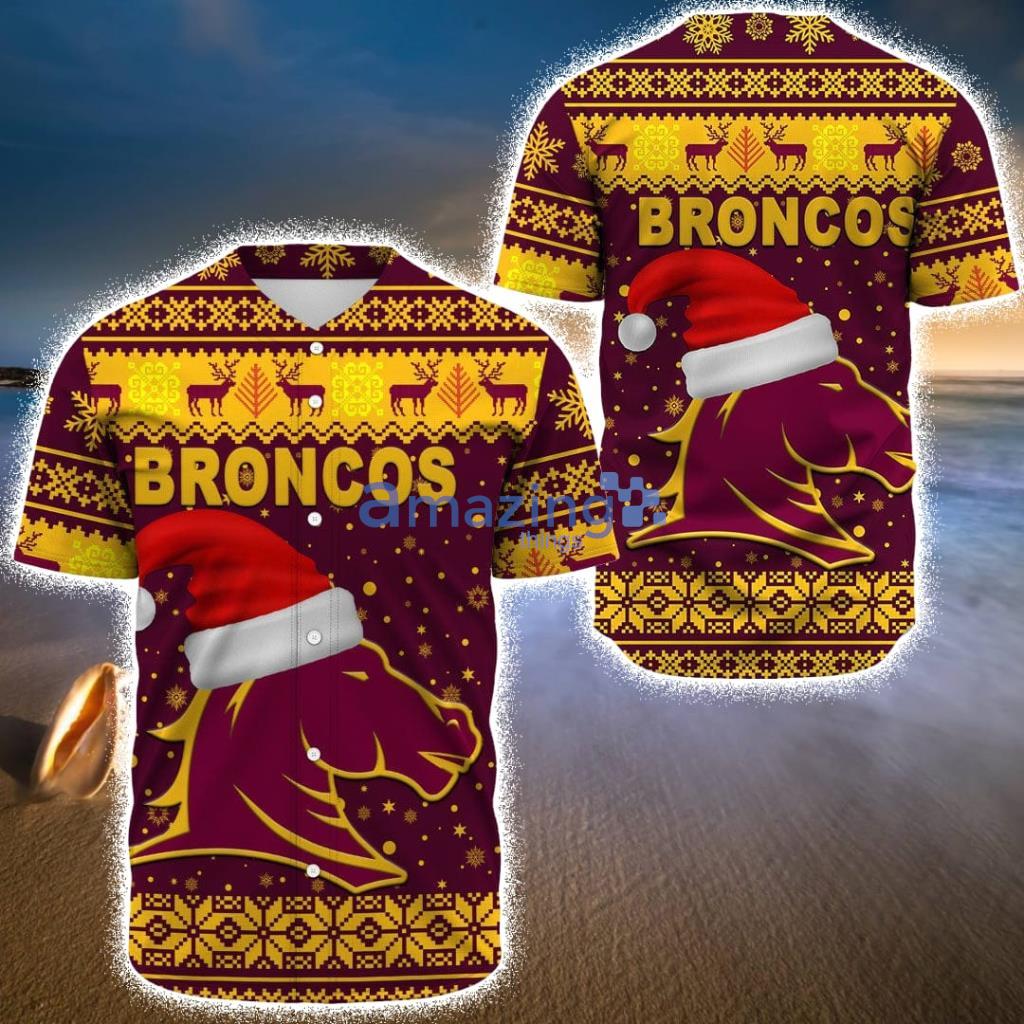 Custom Name Brisbane Broncos Christmas Unique Maroon - Rugby Team Baseball Jerseys Shirt - Custom Name Brisbane Broncos Christmas Unique Maroon - Rugby Team Baseball Jerseys Shirt