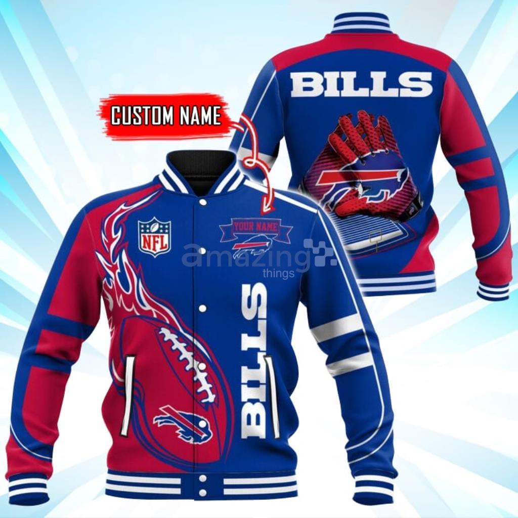 Custom Name Buffalo Bills NFL Teams Baseball Jacket - Custom Name Buffalo Bills NFL Teams Baseball Jacket