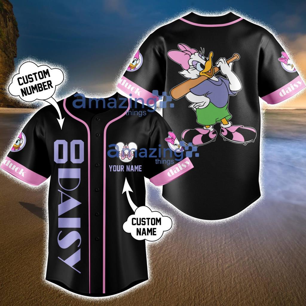 Daisy Duck Cartoon Custom Name Baseball Jersey