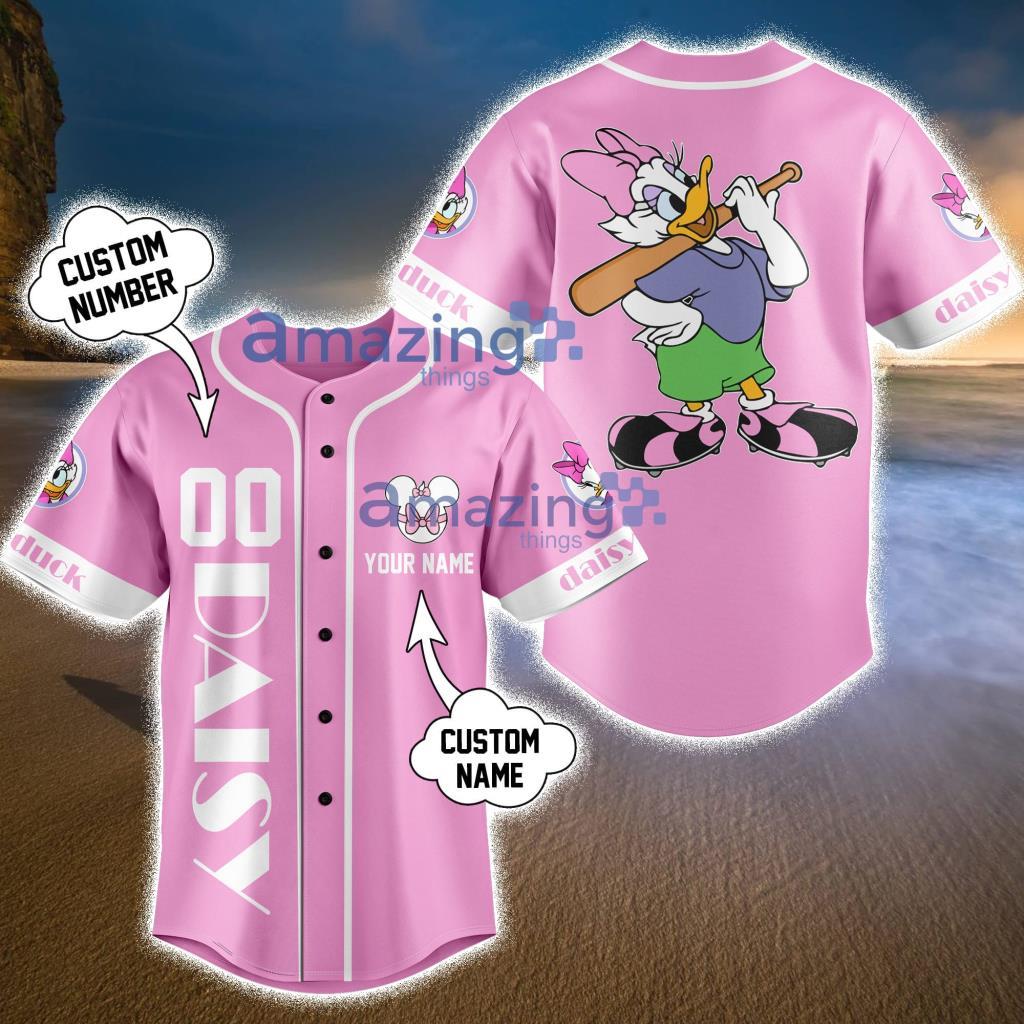 Daisy Duck Cartoon Custom Name Baseball Jersey