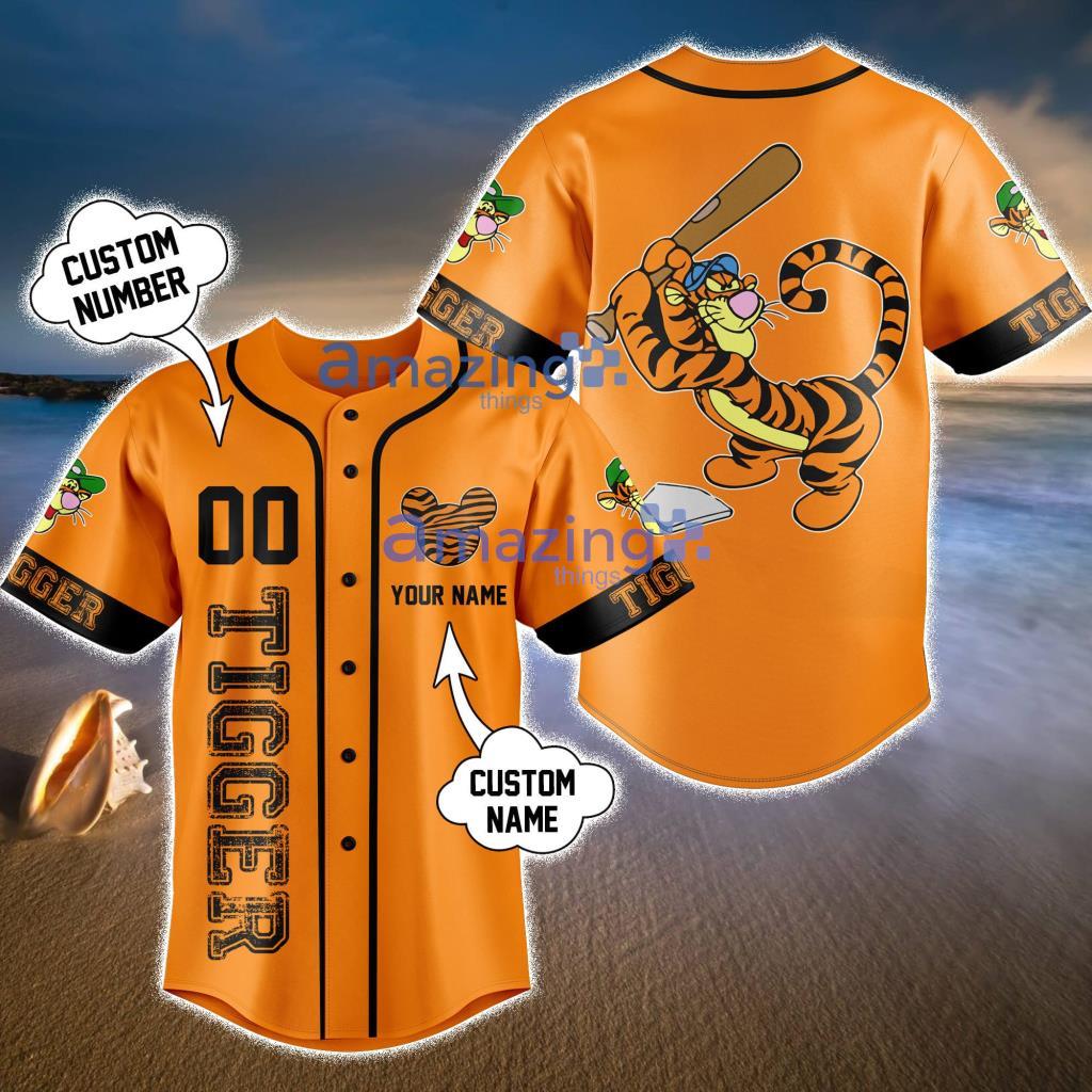 Custom Name Disney Tigger Orange Baseball Jersey Shirt Product Photo 1 Custom Name Disney Tigger Orange Baseball Jersey Shirt Product Photo 1