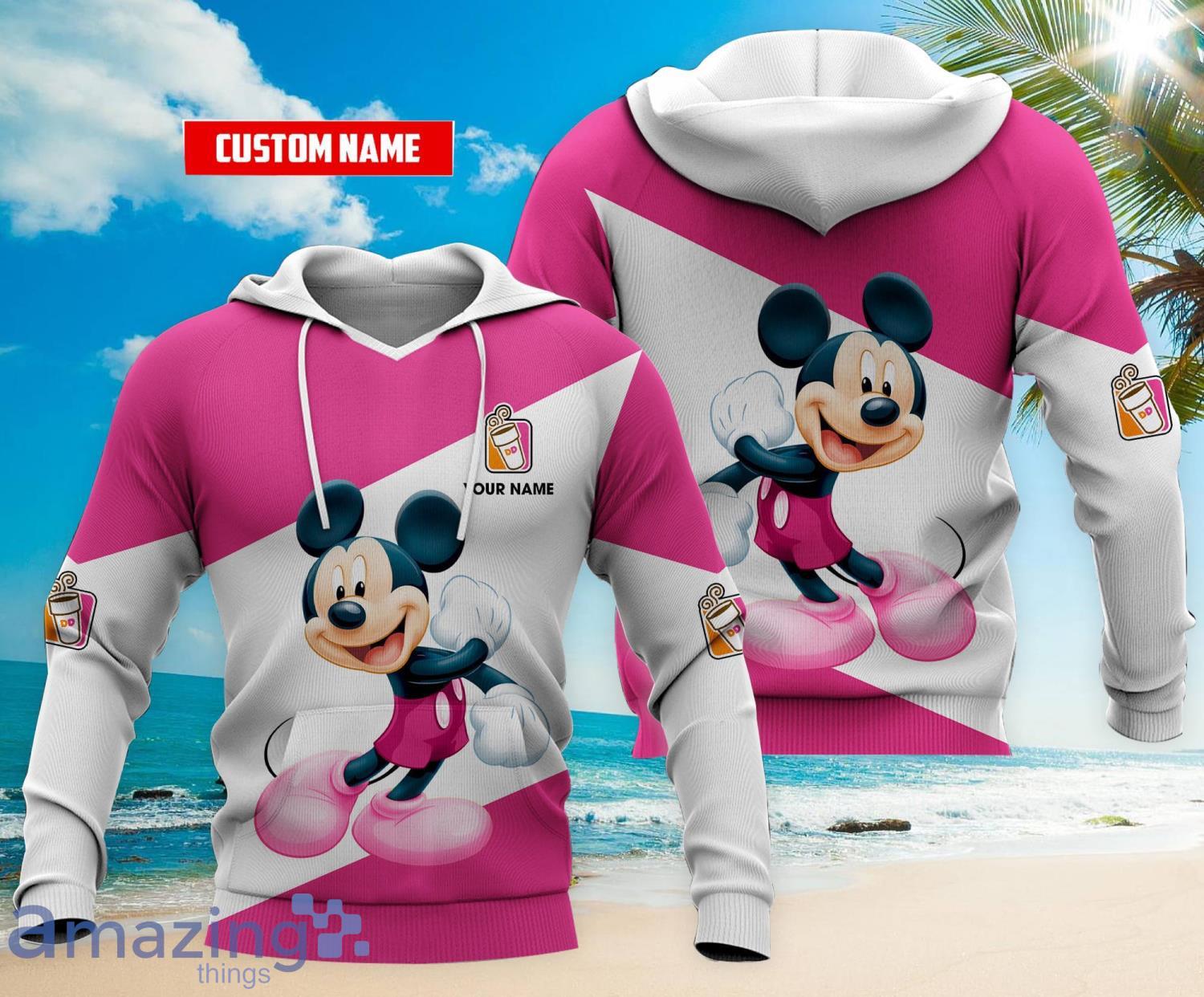 Custom Name Dunkin’ Donuts Cute Mickey Disney Cartoon Lover 3D All Over Printed Hoodie Zip Hoodie Product Photo 1
