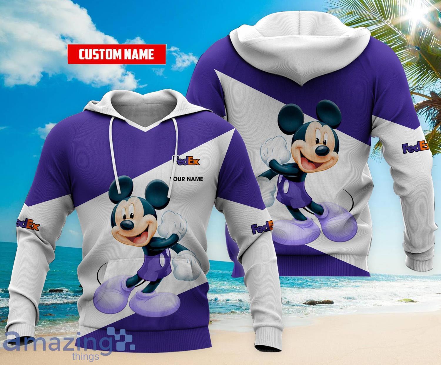 Custom Name Fedex Cute Mickey Disney Cartoon Lover 3D All Over Printed Hoodie Zip Hoodie Product Photo 1
