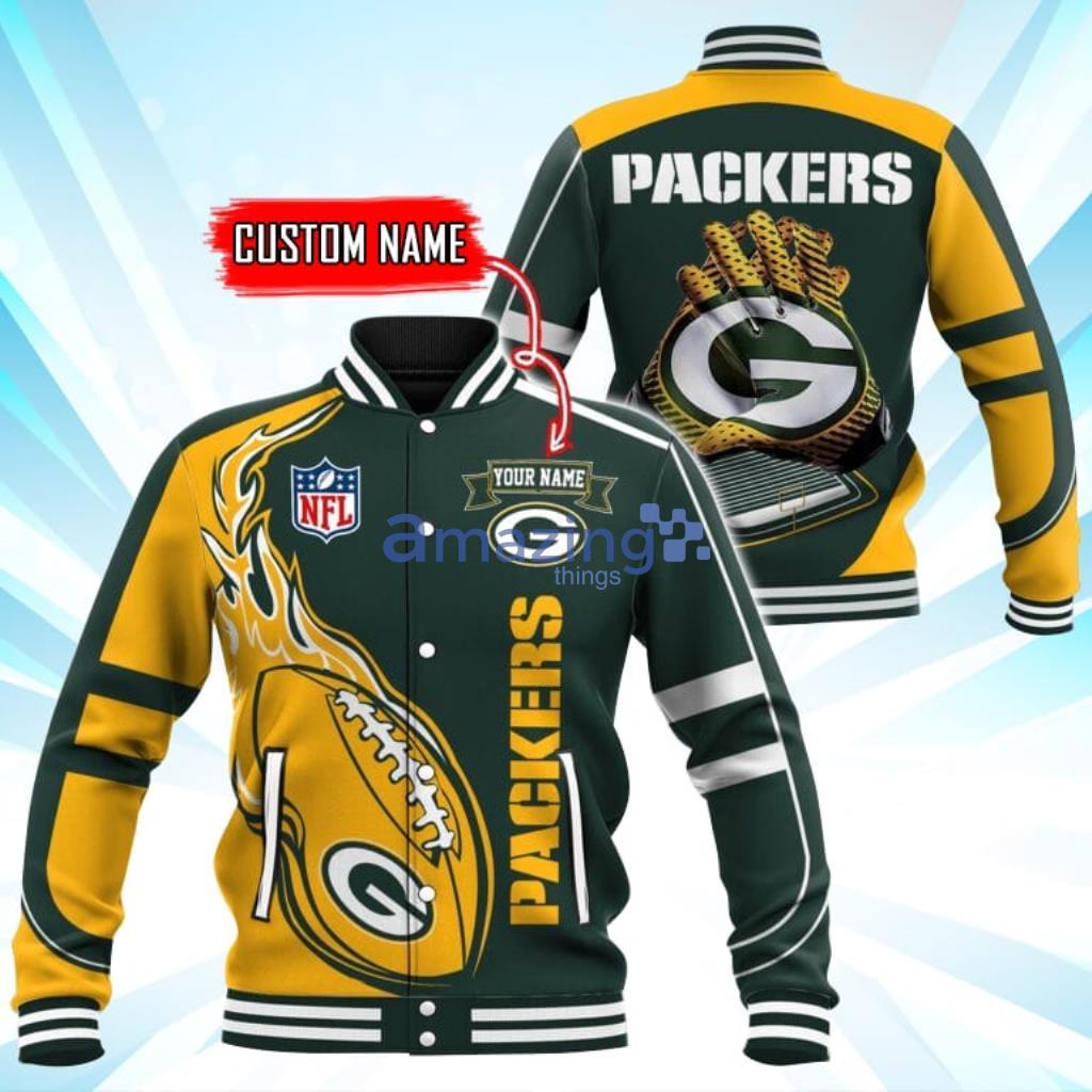 Custom Name Green Bay Packers NFL Teams Baseball Jacket - Custom Name Green Bay Packers NFL Teams Baseball Jacket