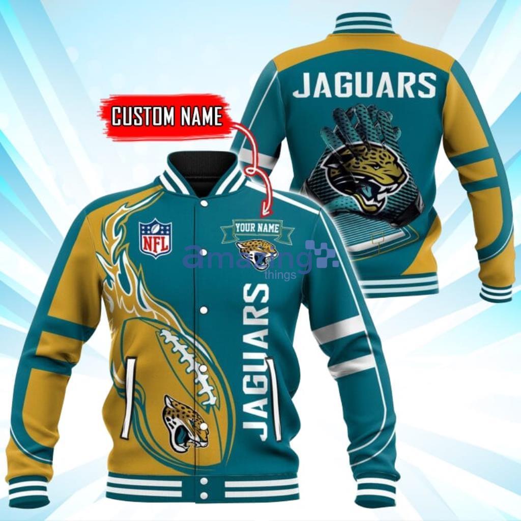 Custom Name Jacksonville Jaguars NFL Teams Baseball Jacket - Custom Name Jacksonville Jaguars NFL Teams Baseball Jacket