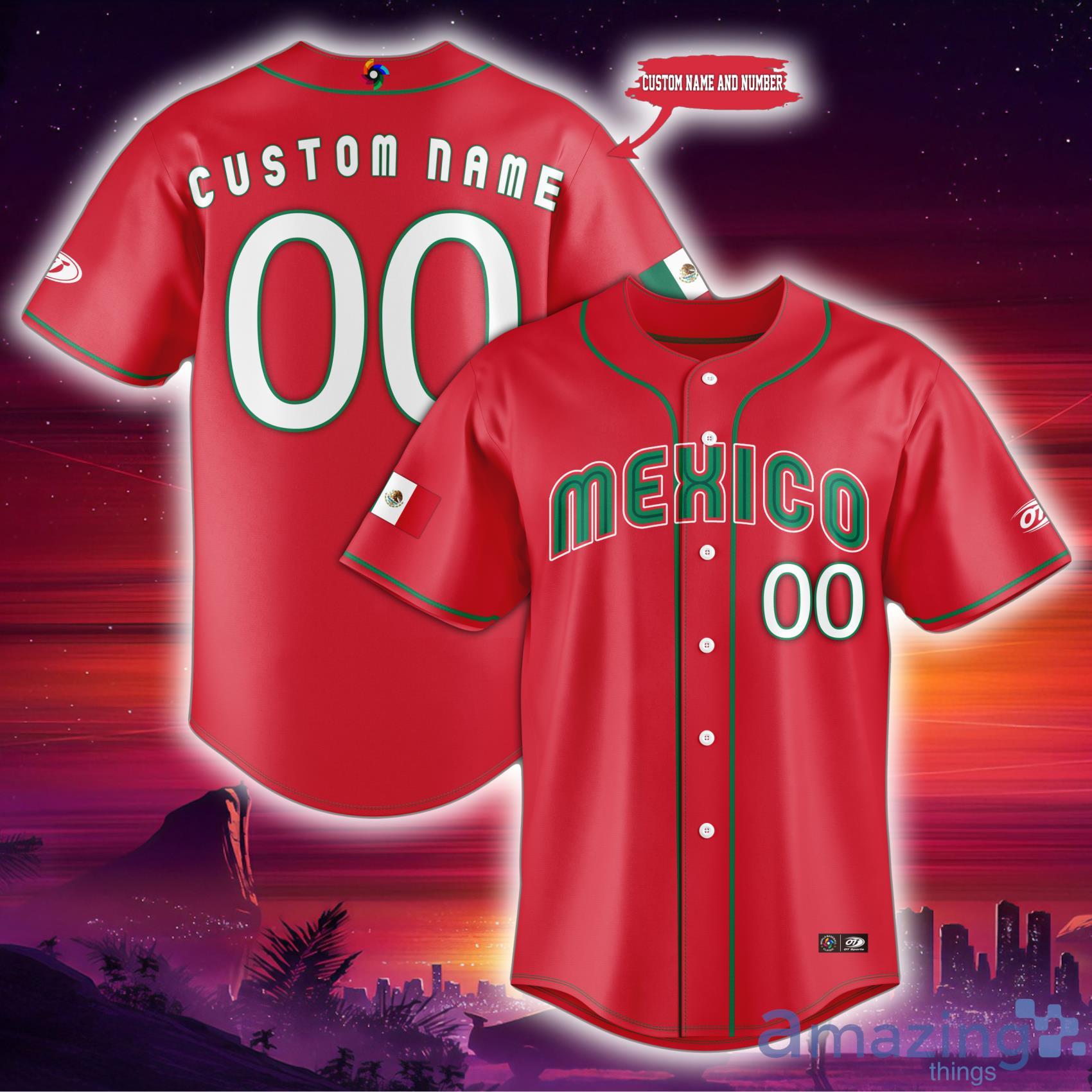 red and green baseball jersey