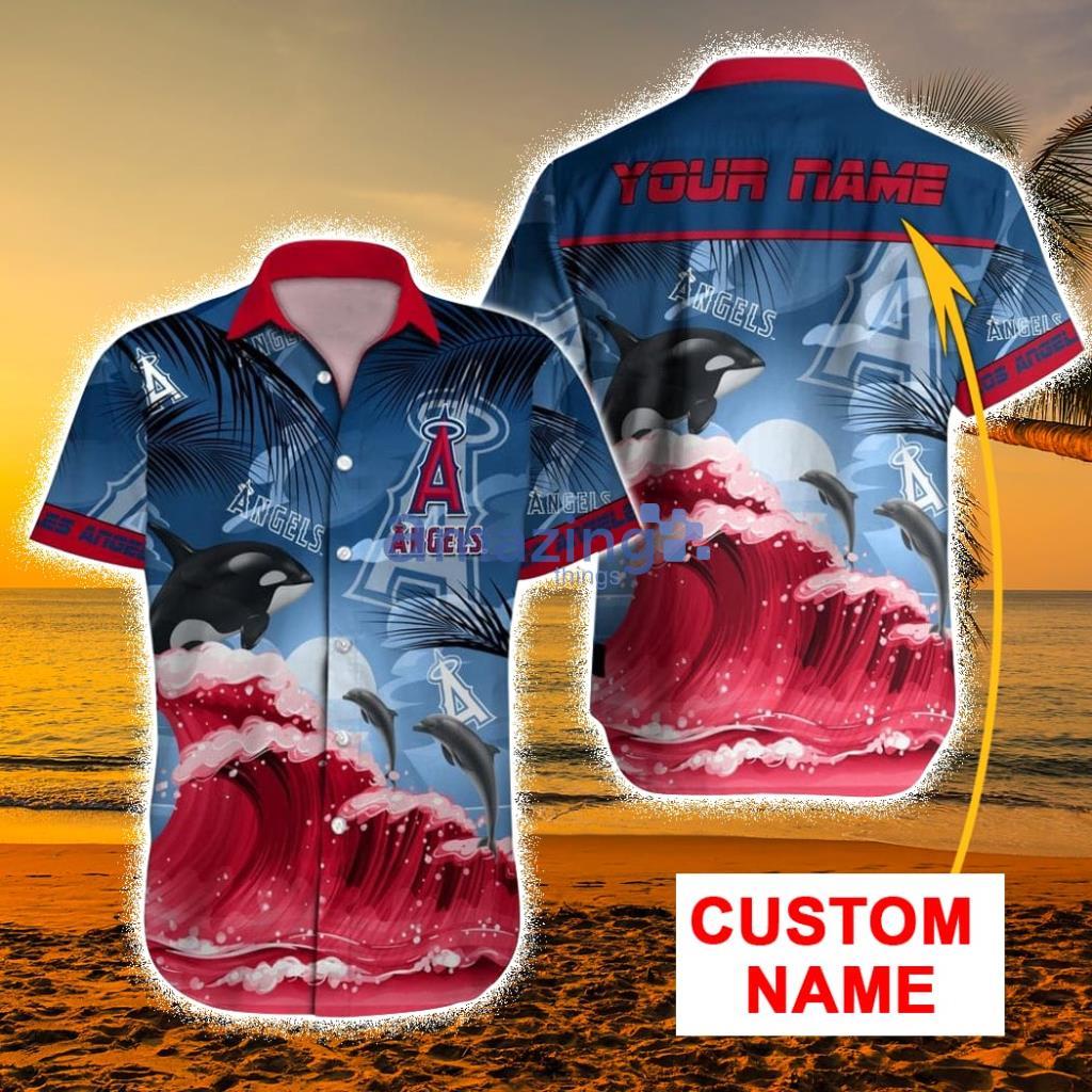 Mlb Los Angeles Angels Baseball Team Customized Grey Hawaiian