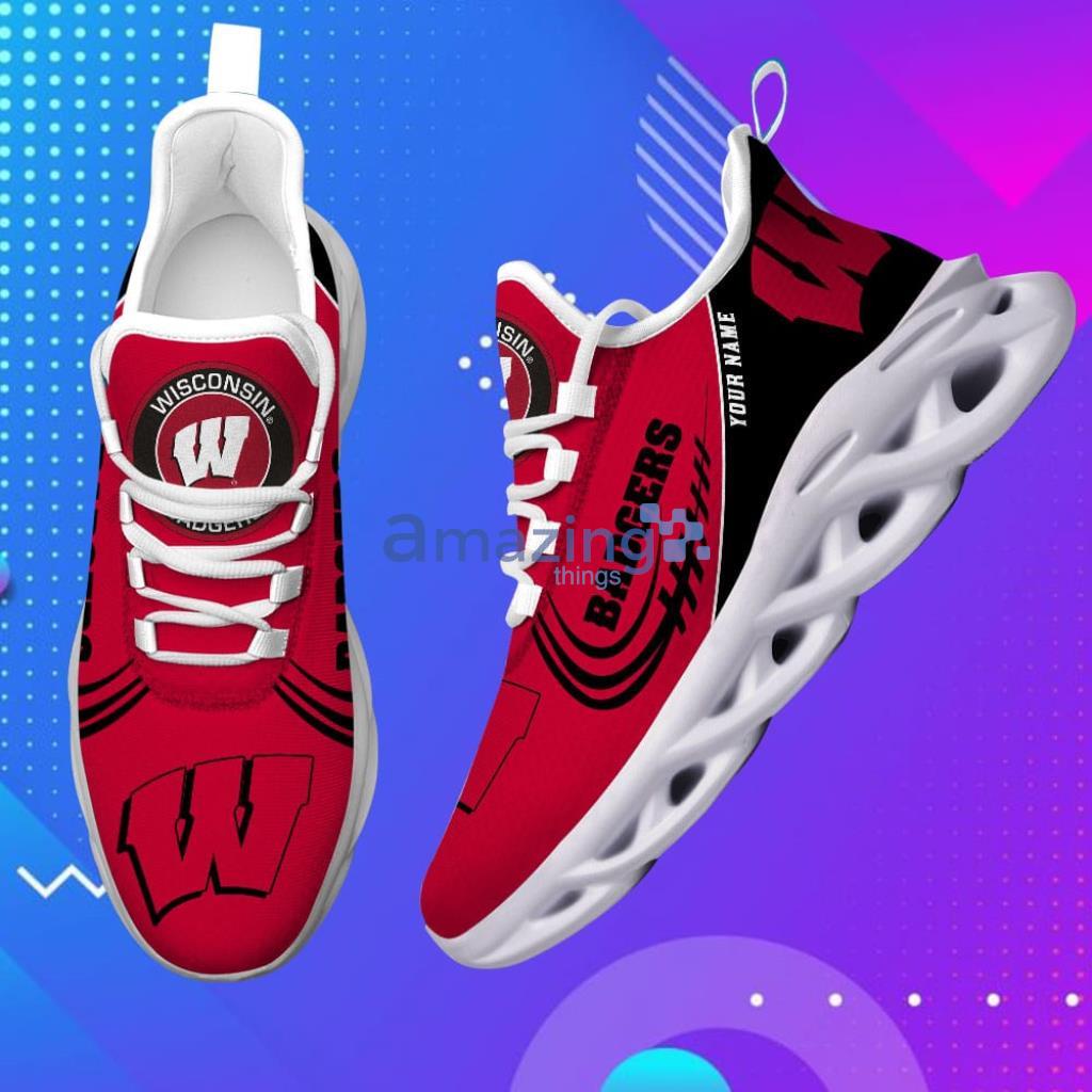 Custom Name NCAA Teams Wisconsin Badgers Personalized Max Soul Shoes For Men And Women image Custom Name NCAA Teams Wisconsin Badgers-Personalized Max Soul Shoes For Men And Women - 4
