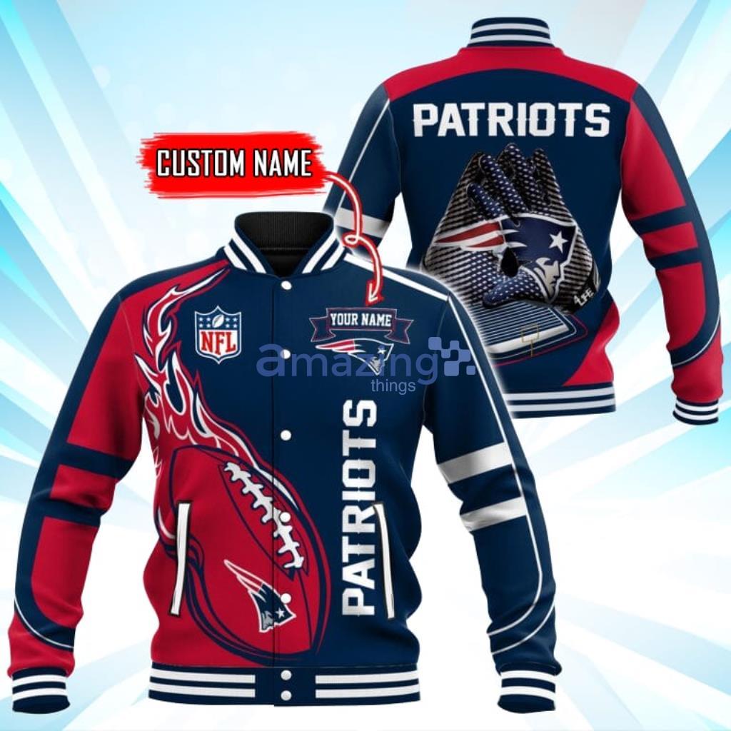 Custom Name New England Patriots NFL Teams Baseball Jacket - Custom Name New England Patriots NFL Teams Baseball Jacket