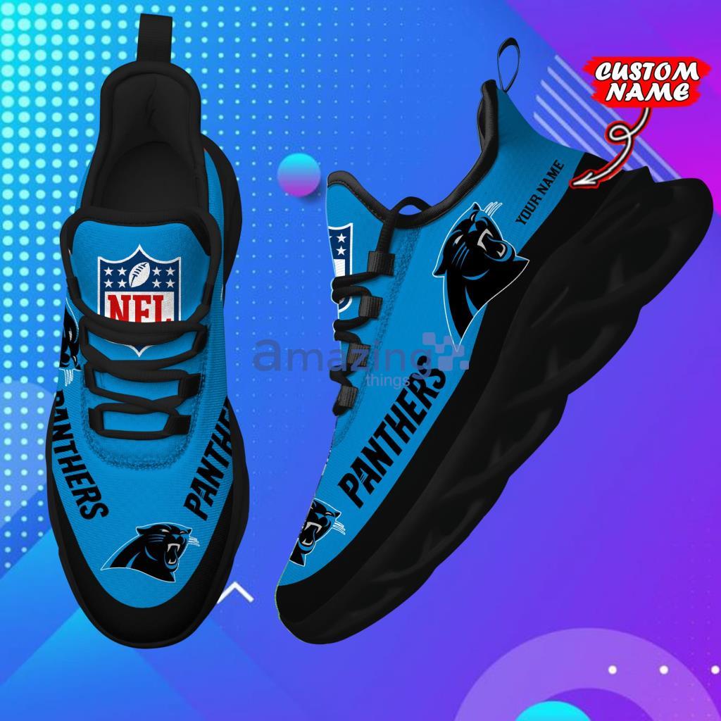 Carolina Panthers Personalized Name NFL Max Soul Shoes Men And