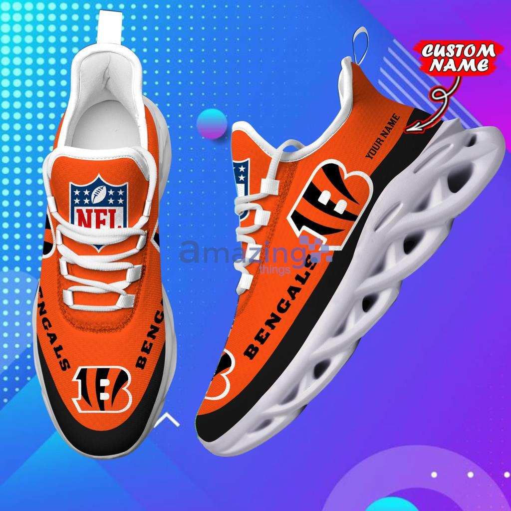 Cincinnati Bengals Custom Name Luxury NFL Max Soul Shoes Design 1