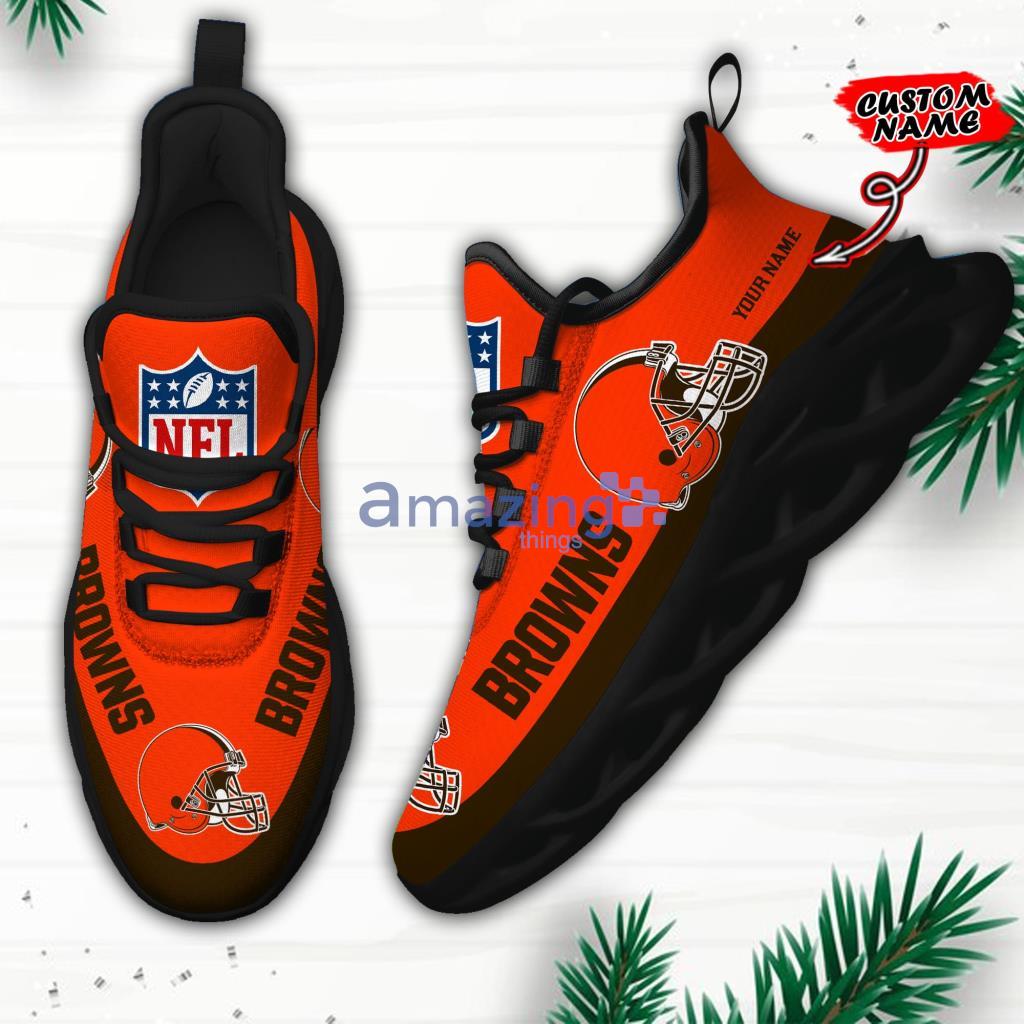 Cleveland Browns Custom Name Luxury NFL Max Soul Shoes Design 9